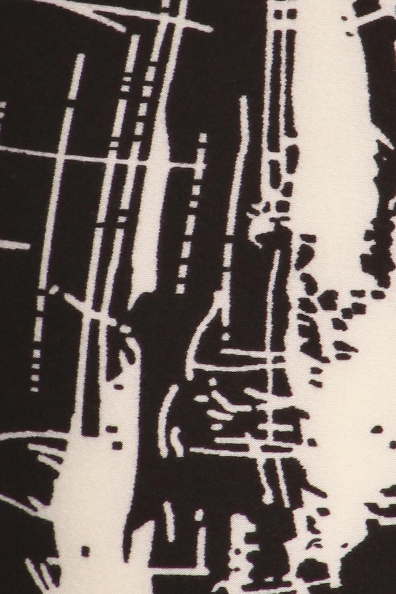 Buttery Soft Splattered Lines High Waisted Leggings (One Size Regular,Black)