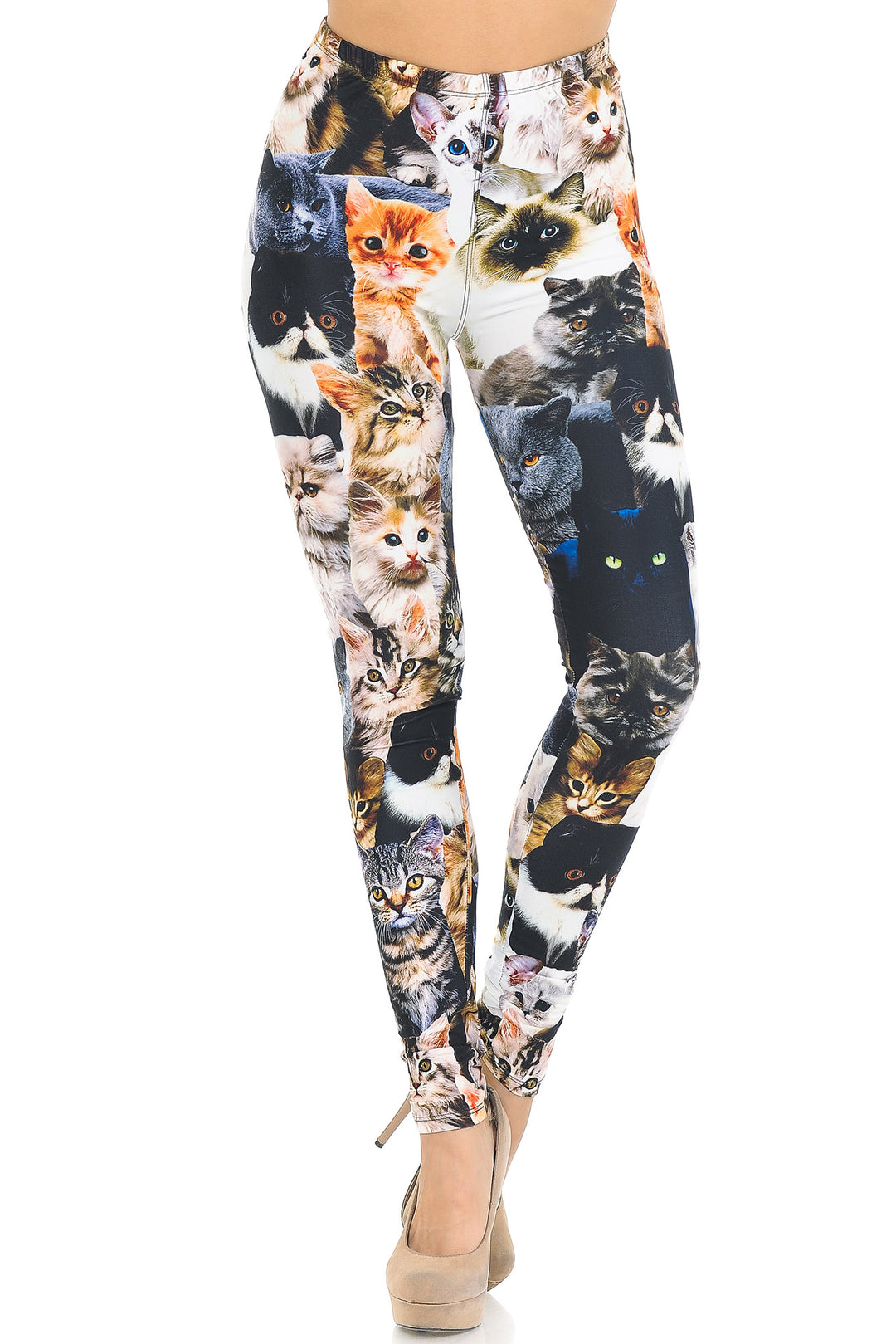 Creamy Soft Cat Collage Extra Small Leggings - USA Fashionâ„¢ (XSmall One Size,Multi Color Bold)