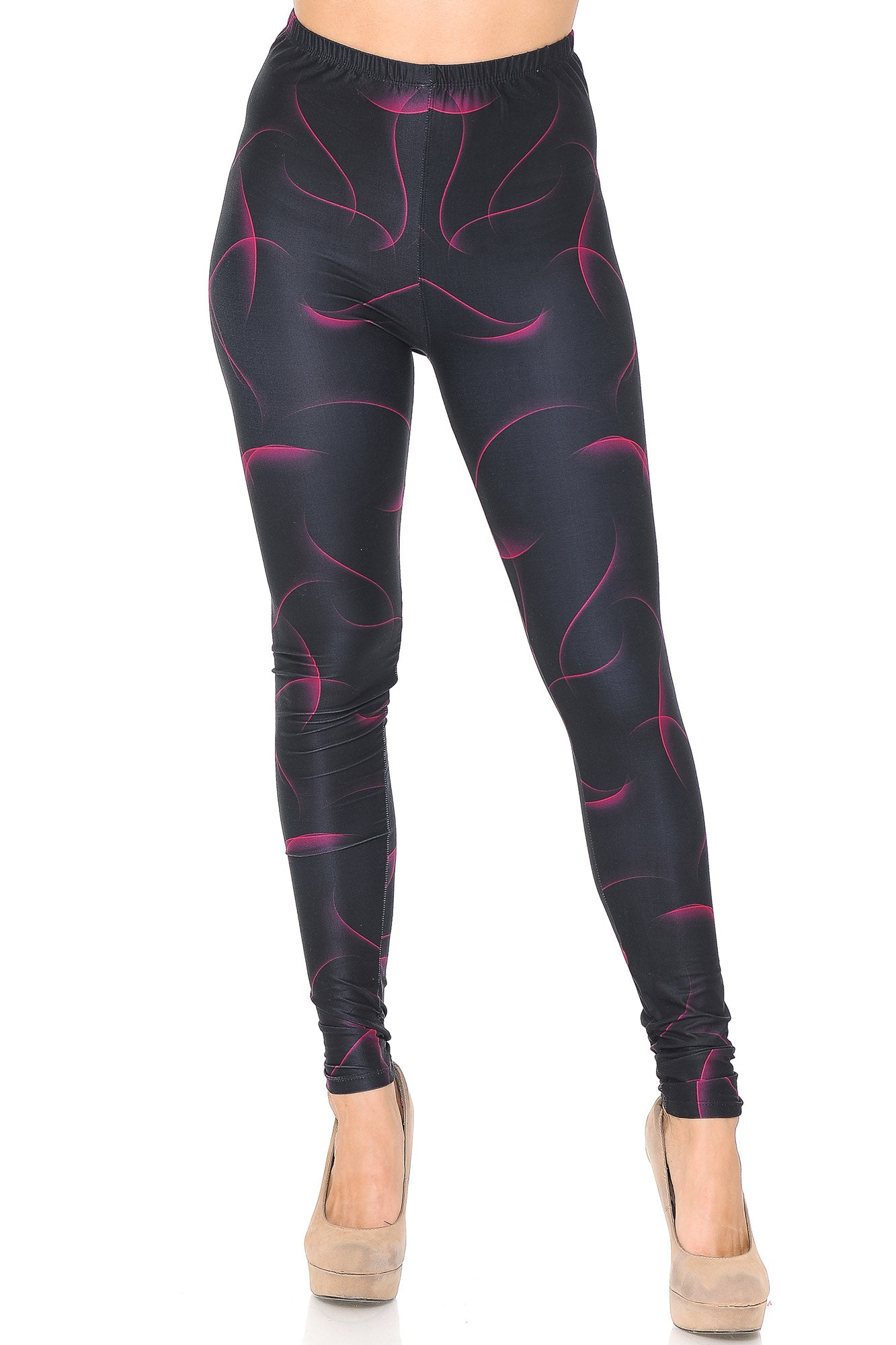 Creamy Soft Fuchsia Mist Extra Small Leggings - USA Fashionâ„¢ (XSmall One Size,Black)