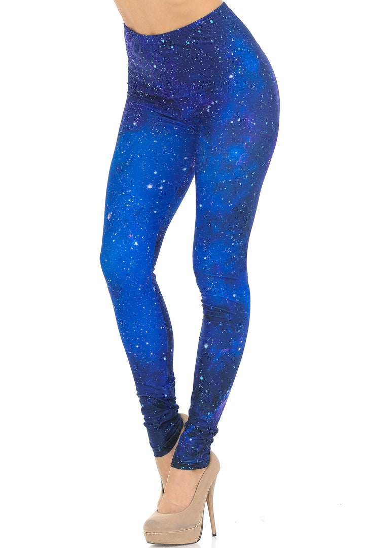 Creamy Soft Blue Galaxy Extra Small Leggings - USA Fashionâ„¢ (XSmall One Size,Blue)