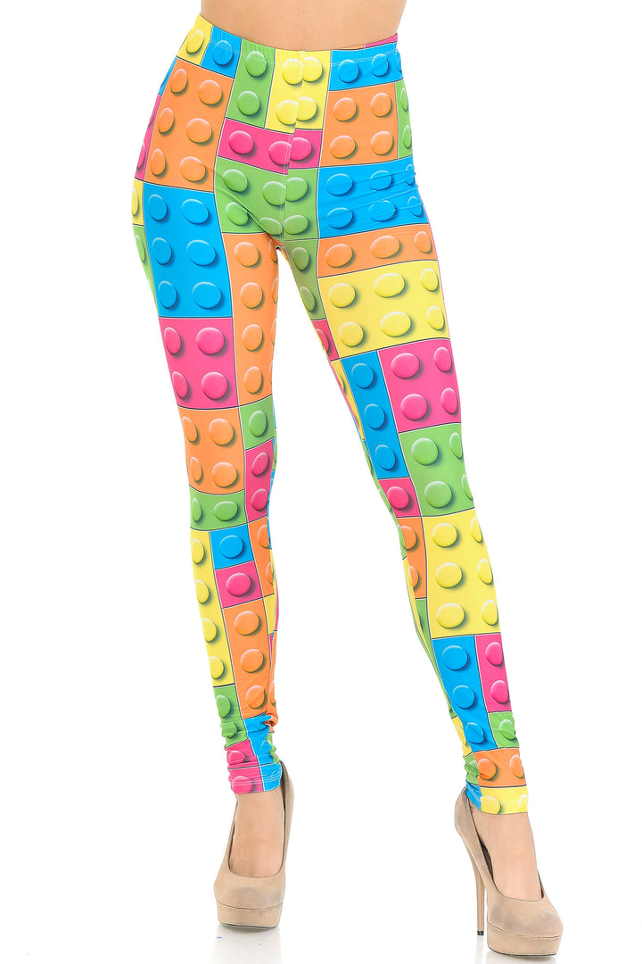 Creamy Soft Lego Extra Small Leggings - USA Fashionâ„¢ (XSmall One Size,Multi Color Bold)