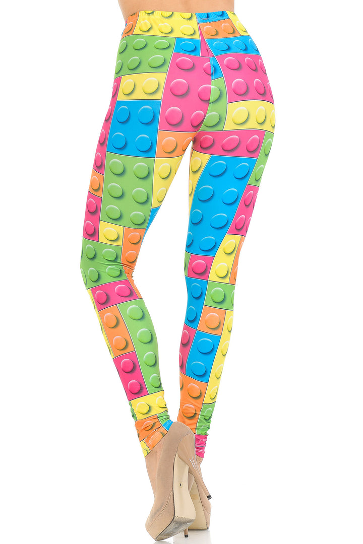 Creamy Soft Lego Extra Small Leggings - USA Fashionâ„¢ (XSmall One Size,Multi Color Bold)