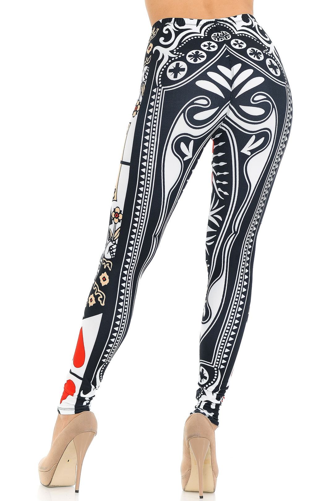 Creamy Soft Queen of Hearts Extra Small Leggings - USA Fashionâ„¢ (XSmall One Size,Multi Color Bold)