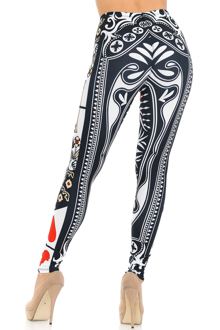 Creamy Soft Queen of Hearts Extra Small Leggings - USA Fashionâ„¢ (XSmall One Size,Multi Color Bold)