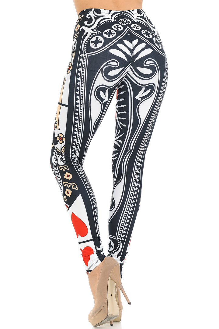 Creamy Soft Queen of Hearts Extra Small Leggings - USA Fashionâ„¢ (XSmall One Size,Multi Color Bold)