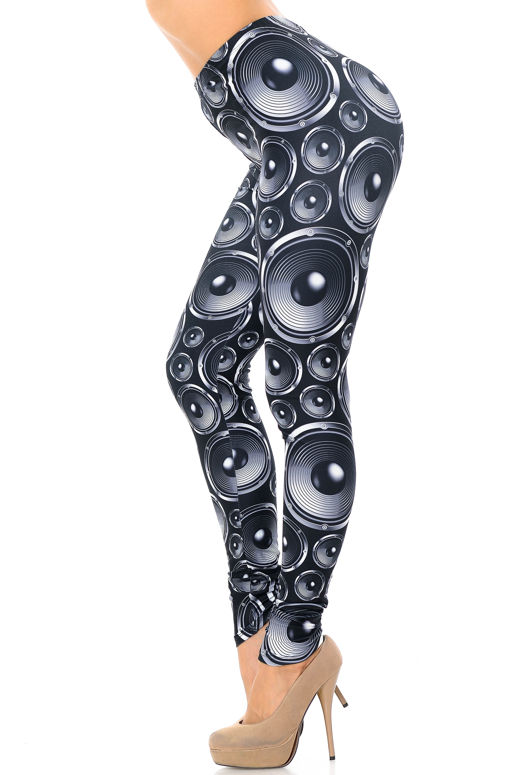 Creamy Soft Premium Women's Leggings Speaker Regular Size, High Rise, Stretchy & Breathable, Comfortable Fit - by USA Fashion