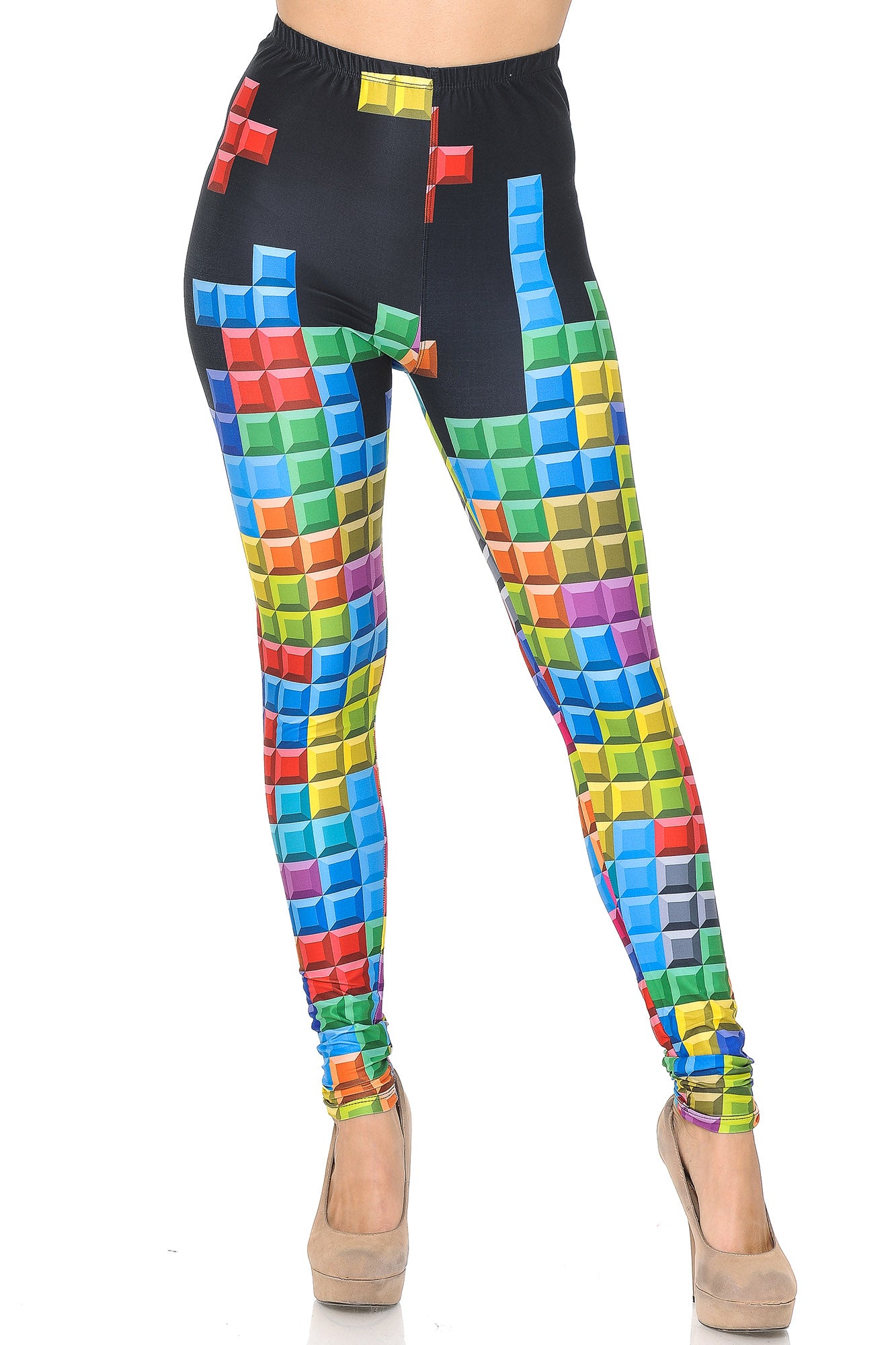 Creamy Soft Tetris Leggings - USA Fashionâ„¢ (One Size Regular,Multi Color Bold)