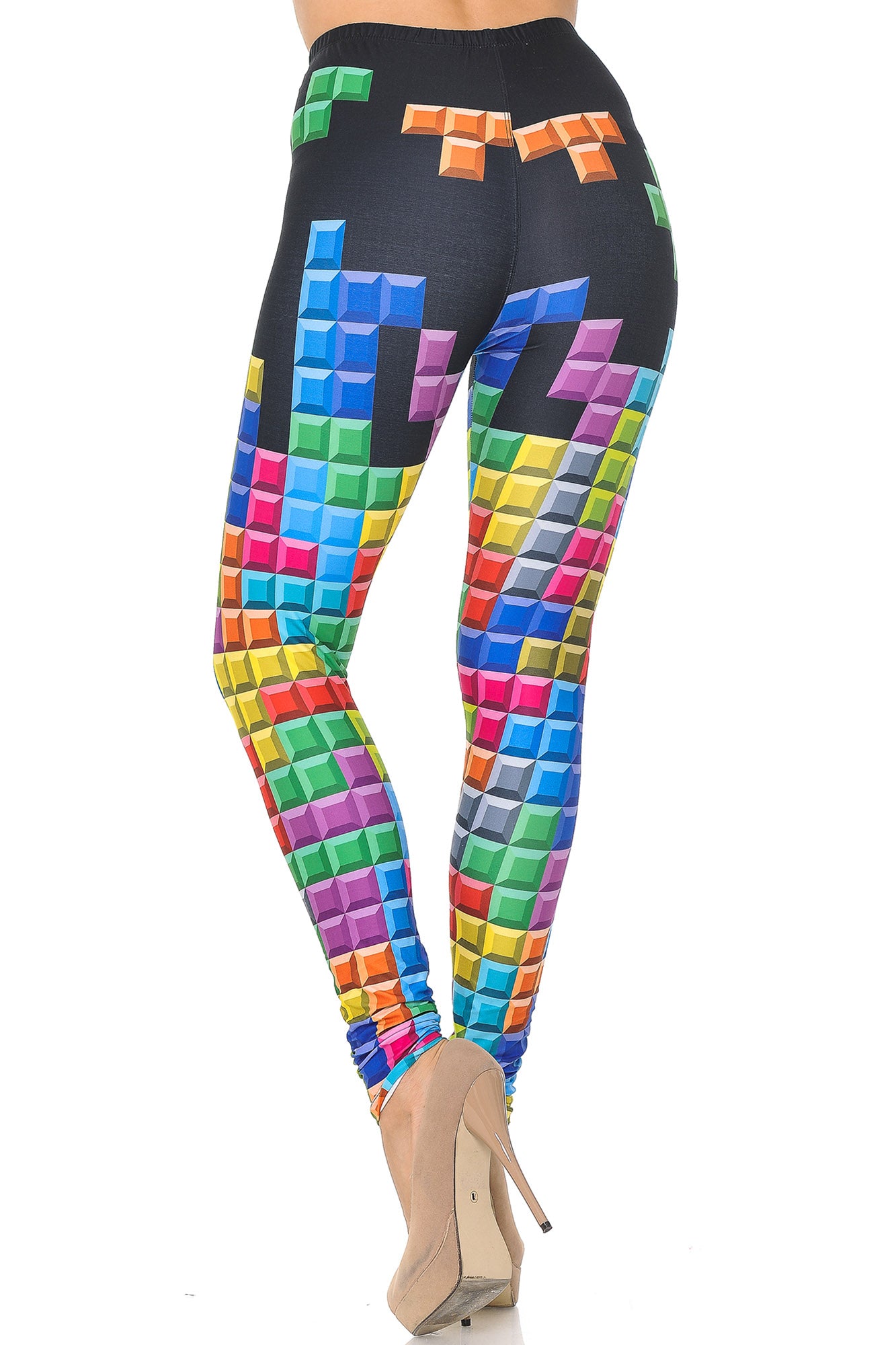 Creamy Soft Tetris Leggings - USA Fashionâ„¢ (One Size Regular,Multi Color Bold)