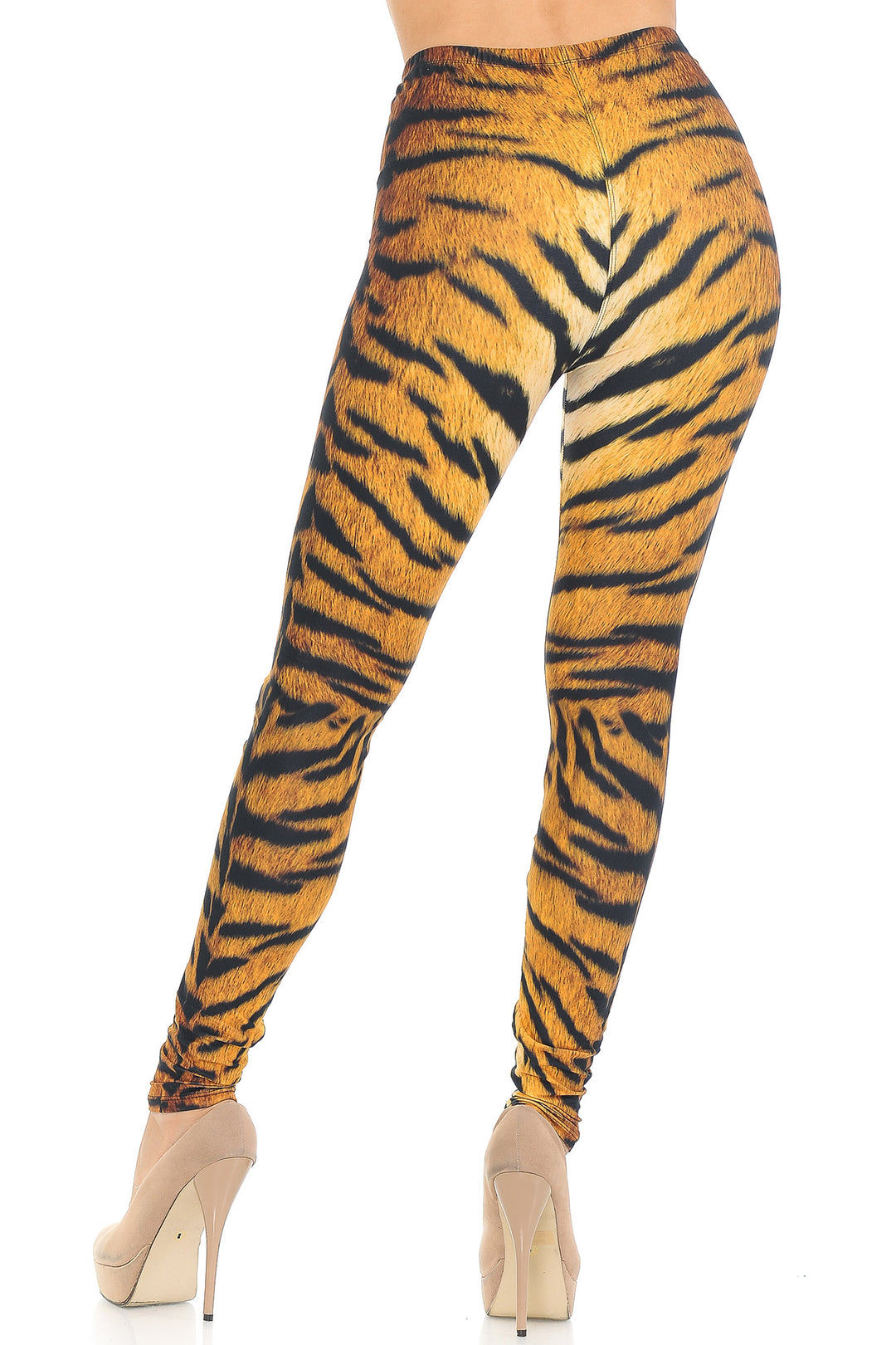 Creamy Soft Tiger Print Extra Small Leggings - USA Fashionâ„¢ (XSmall One Size,Brown)
