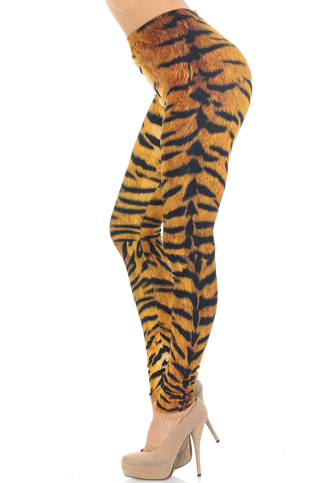 Creamy Soft Tiger Print Extra Small Leggings - USA Fashionâ„¢ (XSmall One Size,Brown)