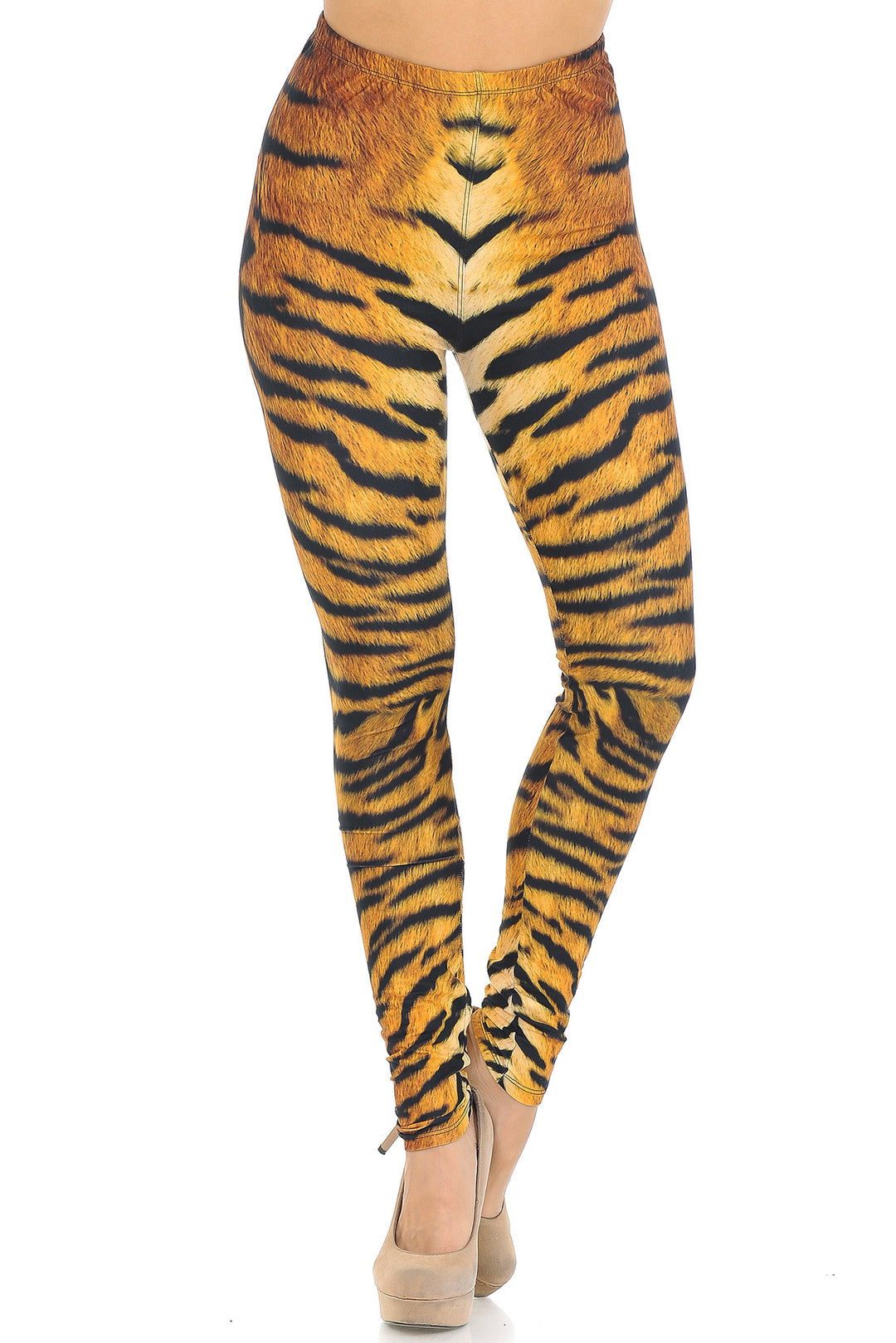 Creamy Soft Tiger Print Extra Small Leggings - USA Fashionâ„¢ (XSmall One Size,Brown)