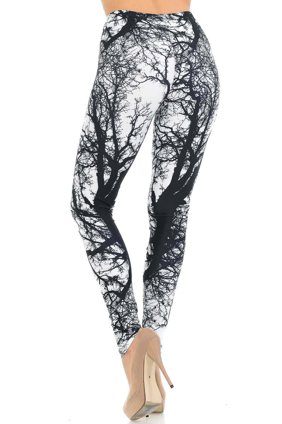 Creamy Soft Photo Negative Tree Extra Small Leggings - USA Fashionâ„¢ (XSmall One Size,White)