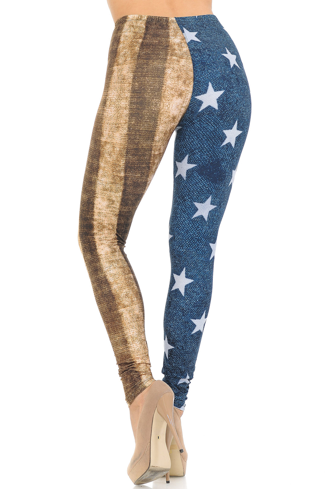 Creamy Soft Vintage USA Flag Extra Small Leggings - USA Fashionâ„¢ (XSmall One Size,Blue)