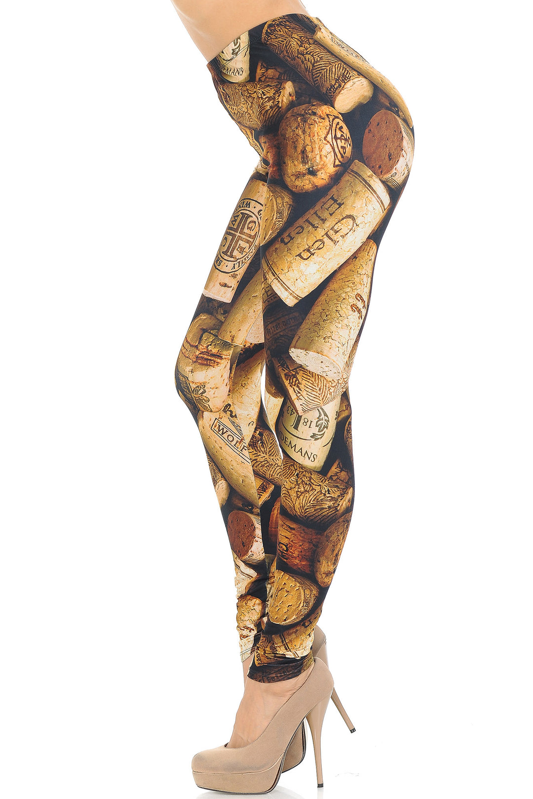 Creamy Soft Wine Cork Extra Small Leggings - USA Fashionâ„¢ (XSmall One Size,Brown)