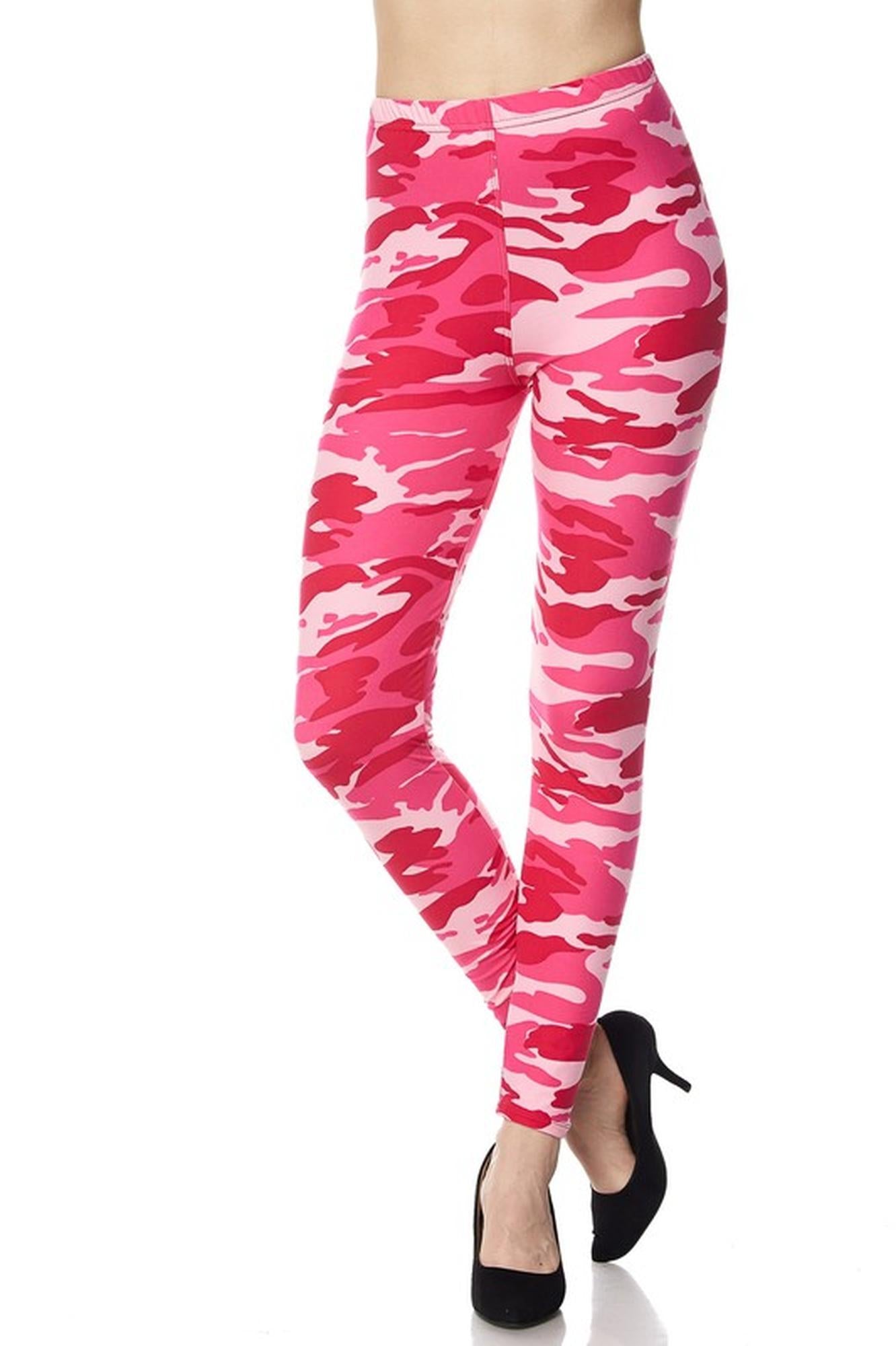 World of Leggings Buttery Soft Pink Camouflage Leggings