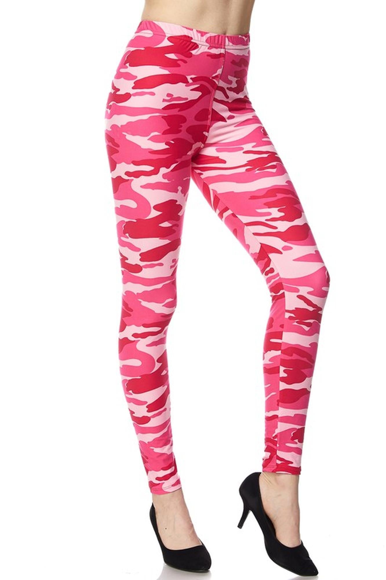 World of Leggings Buttery Soft Pink Camouflage Leggings