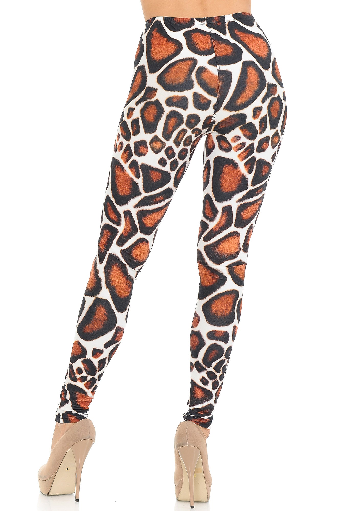Creamy Soft Giraffe Print Extra Small Leggings - USA Fashionâ„¢ (XSmall One Size,Brown)