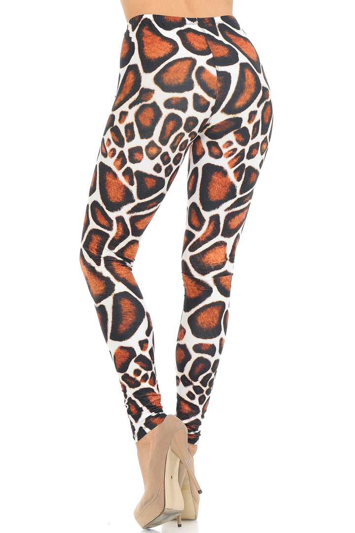Creamy Soft Giraffe Print Extra Small Leggings - USA Fashionâ„¢ (XSmall One Size,Brown)
