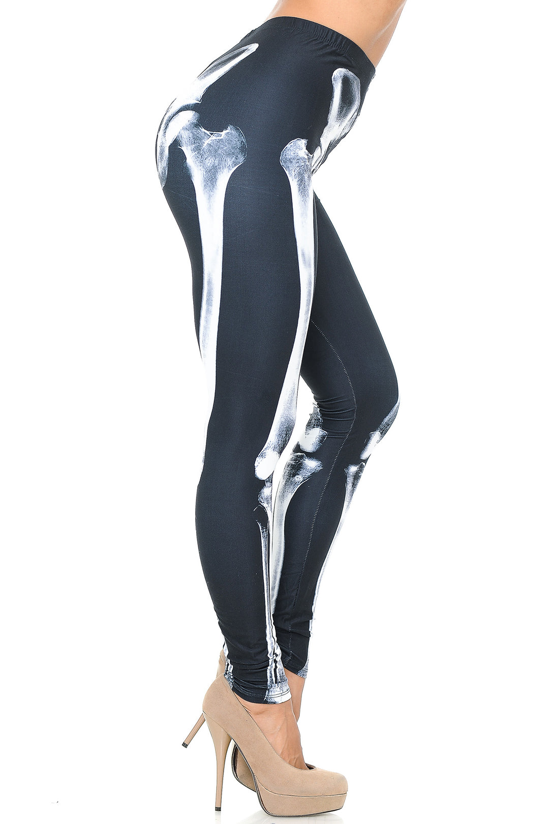 Creamy Soft Premium Women's Leggings X-Ray Skeleton Bones Regular Size, High Rise, Stretchy & Comfortable Fit - by USA Fashion