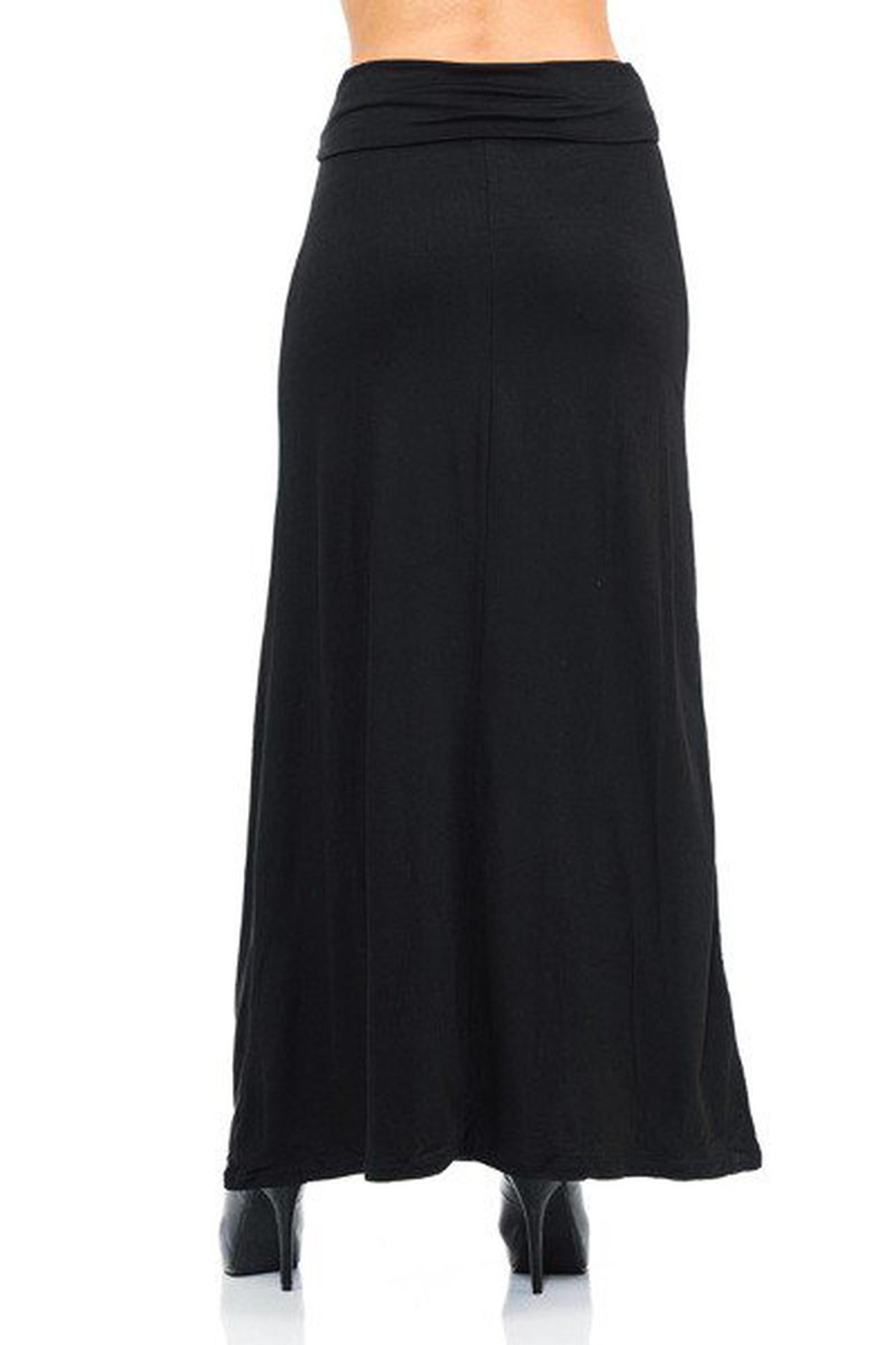 Buttery Smooth Solid Black Maxi Skirt OSReg