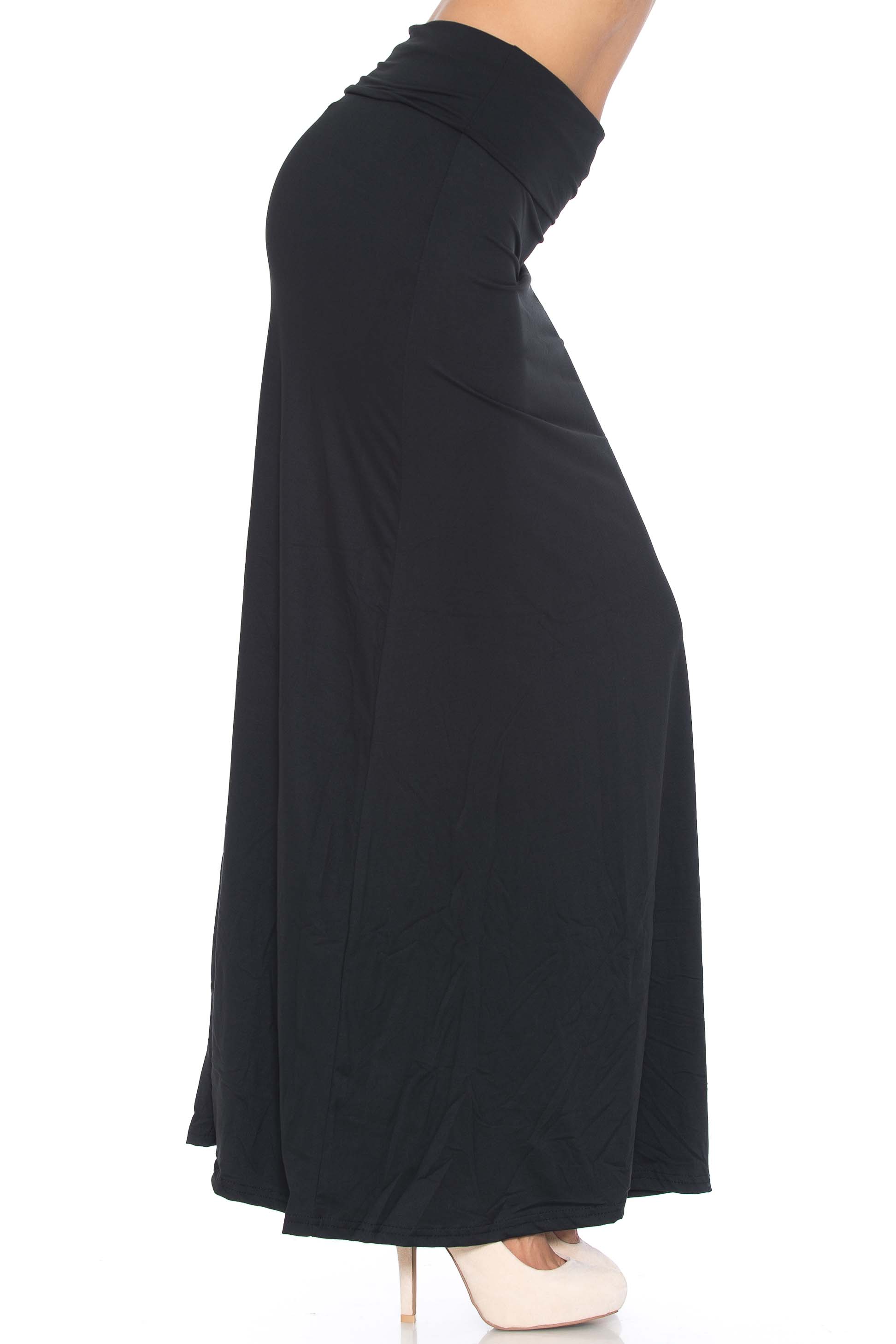 Buttery Smooth Basic Black Plus Size Maxi Skirt