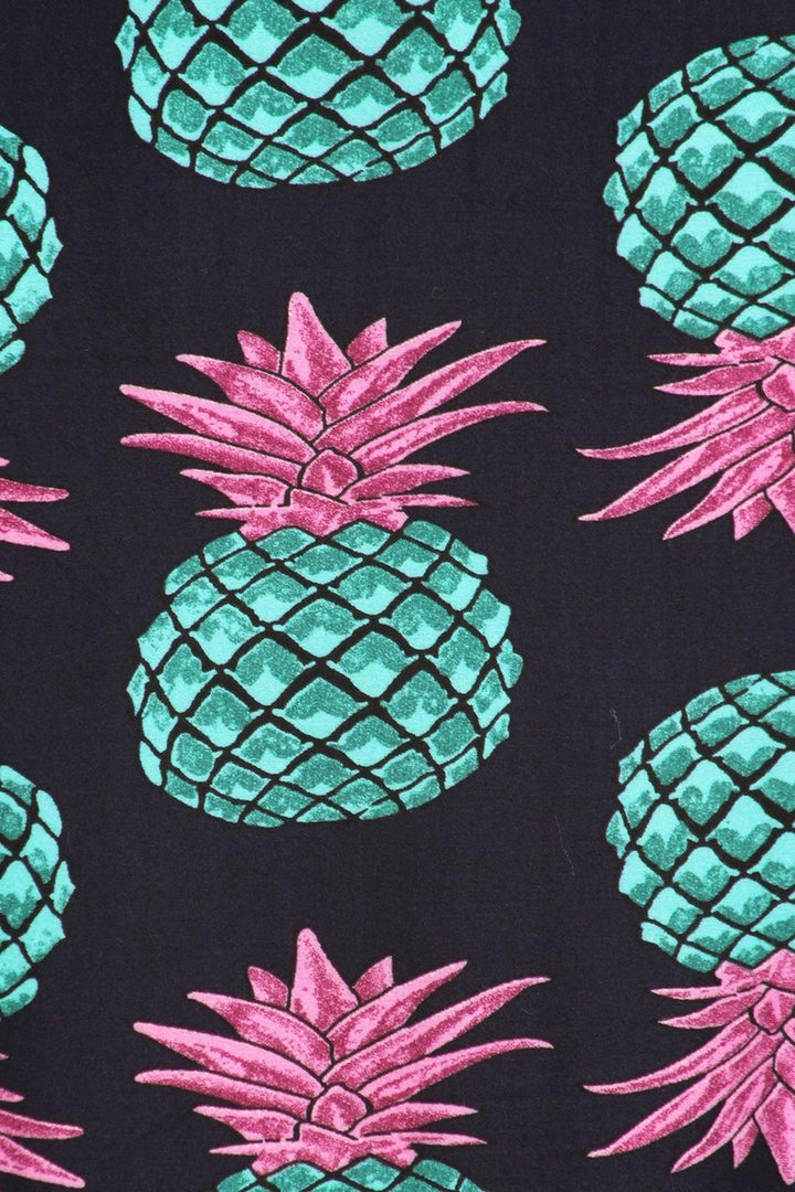 Buttery Soft Teal Pineapple Plus Size Maxi Skirt (One Size Plus,Teal)