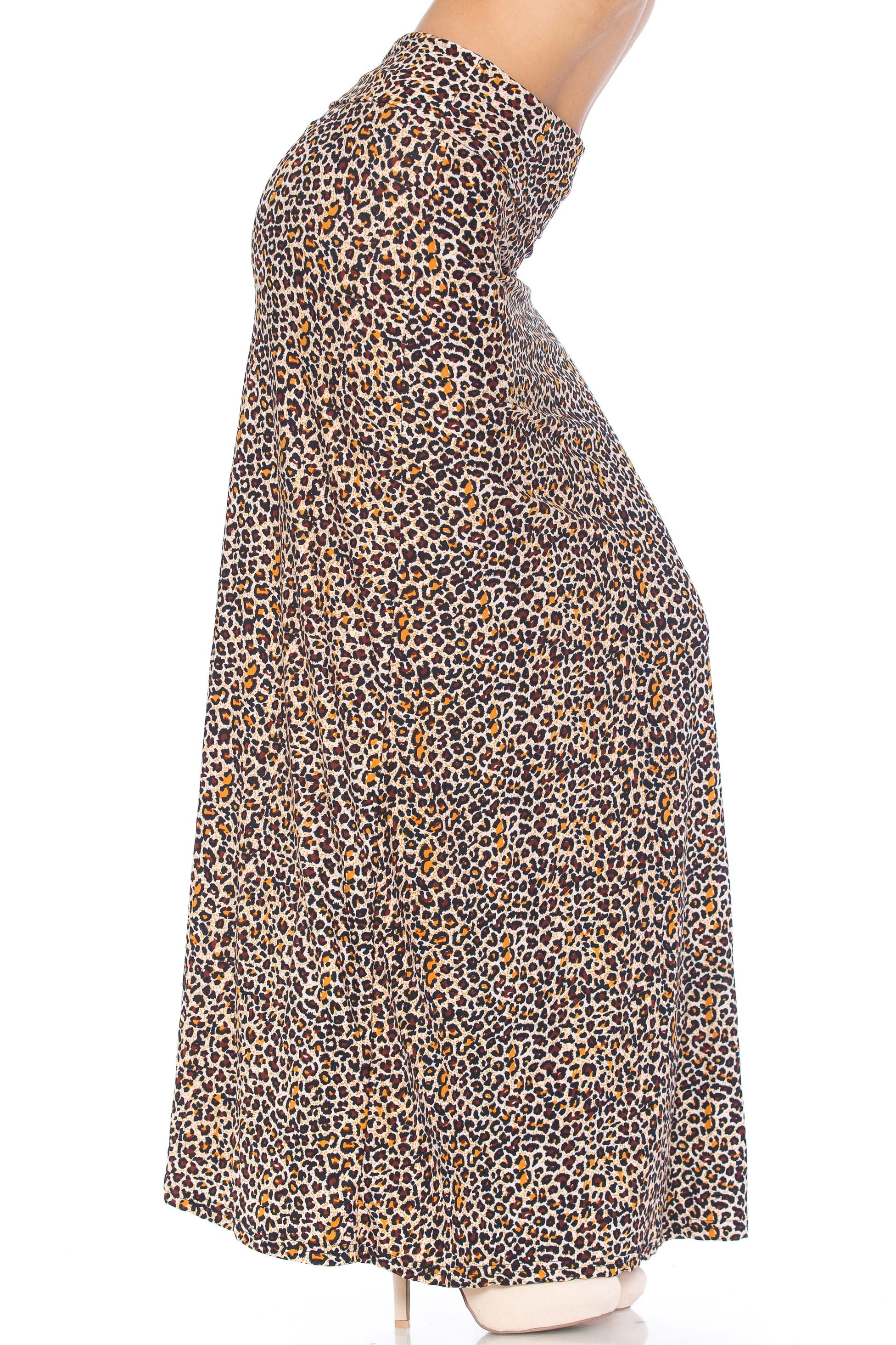 Buttery Soft Savage Leopard Maxi Skirt (One Size Regular,Brown)