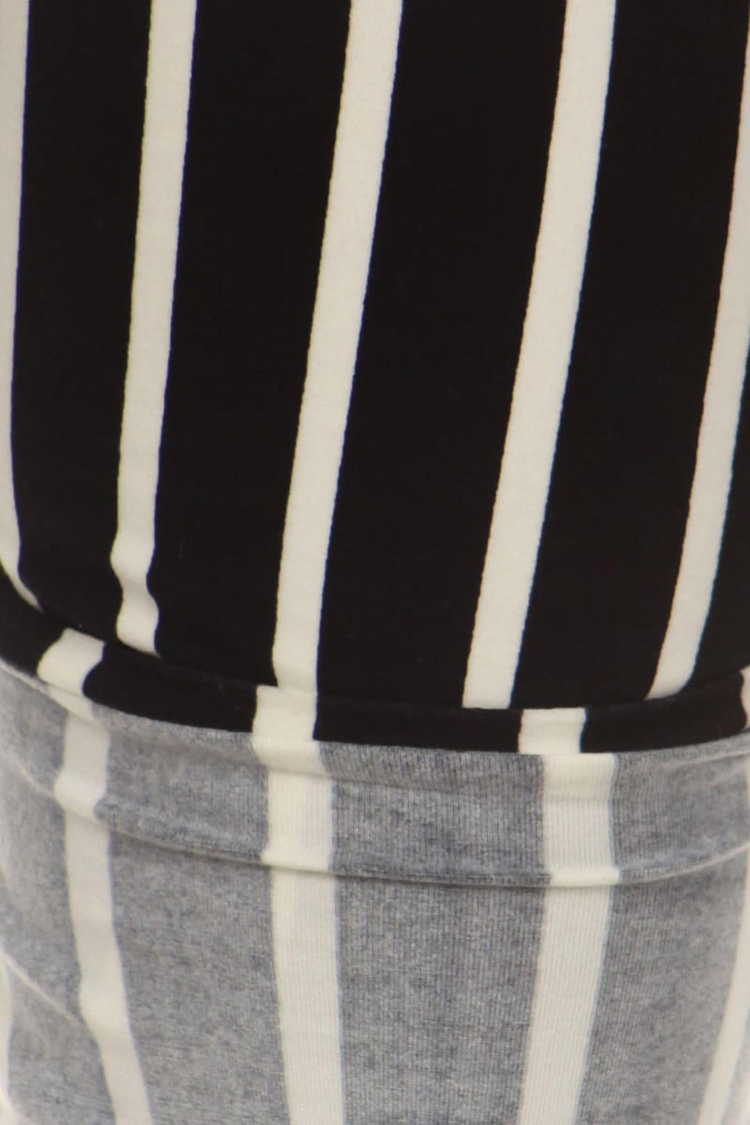 Plus Size - Buttery Soft Vertical Black Pinstripe Print Leggings