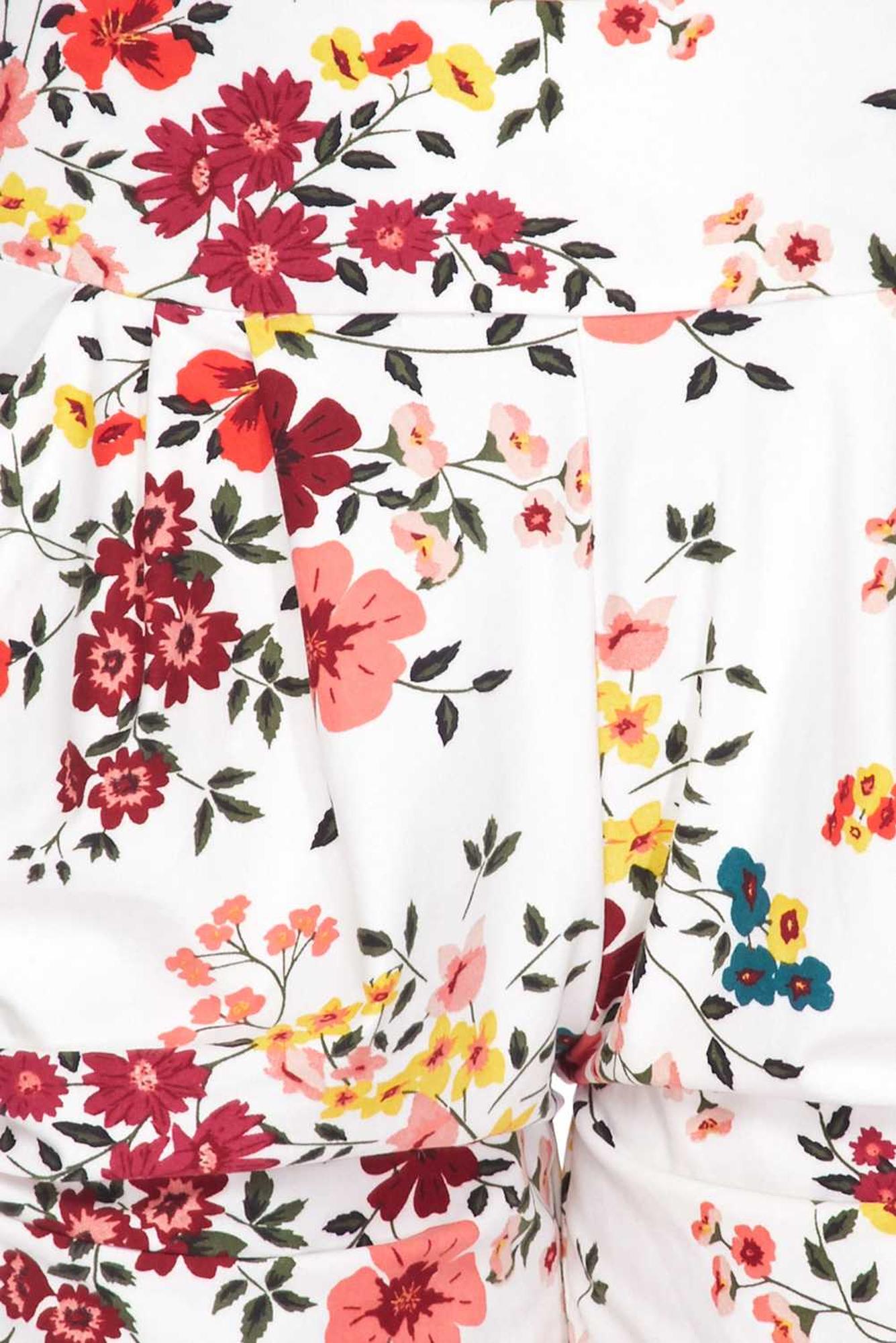 Buttery Smooth Fresh Spring Floral Plus Size Harem Shorts