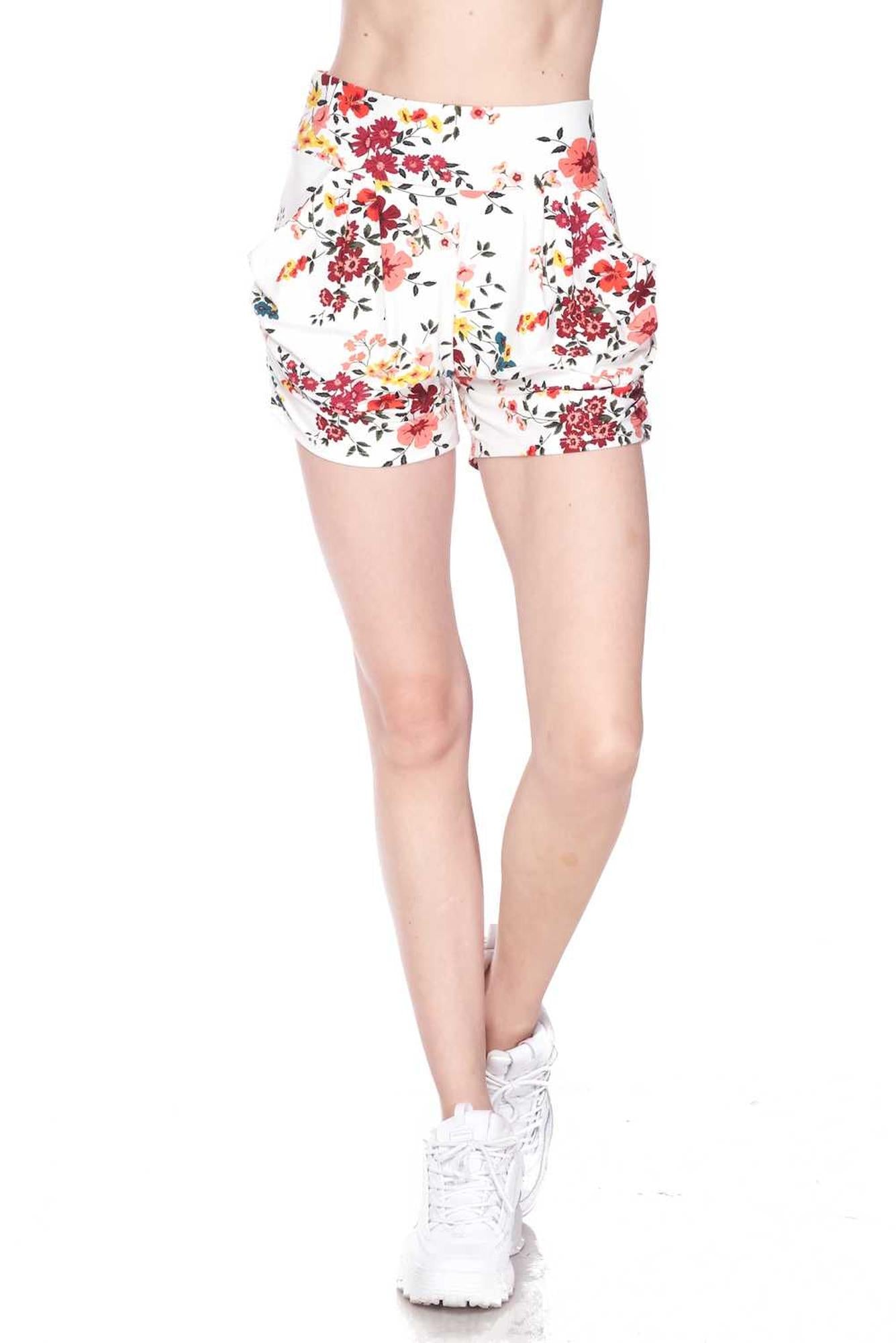 Buttery Smooth Fresh Spring Floral Plus Size Harem Shorts