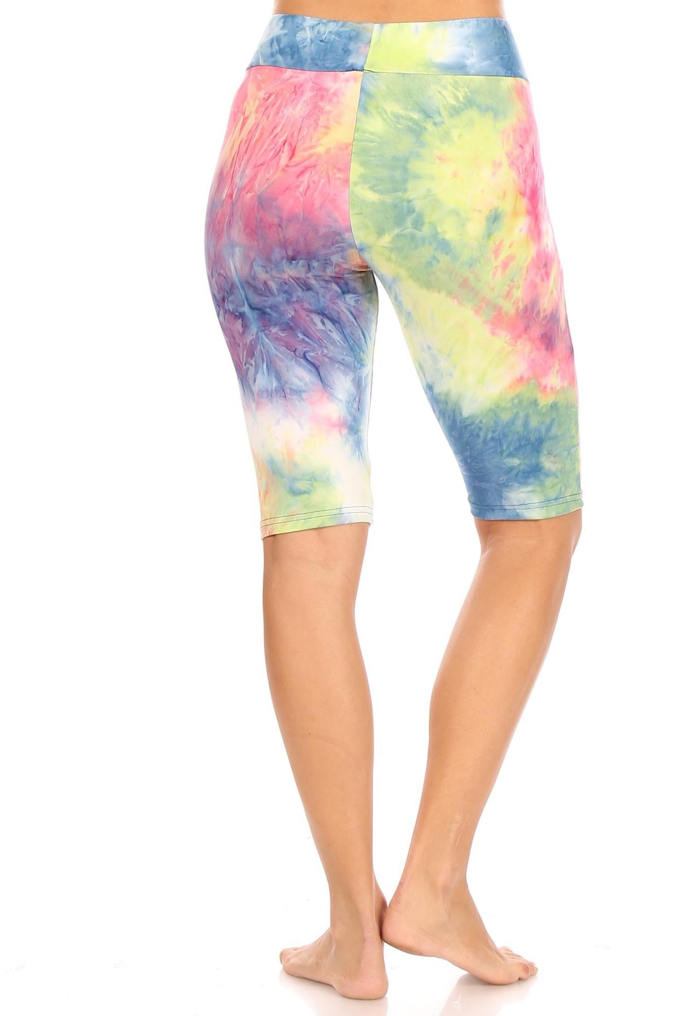 Brushed Tie Dye High Waisted Biker Shorts