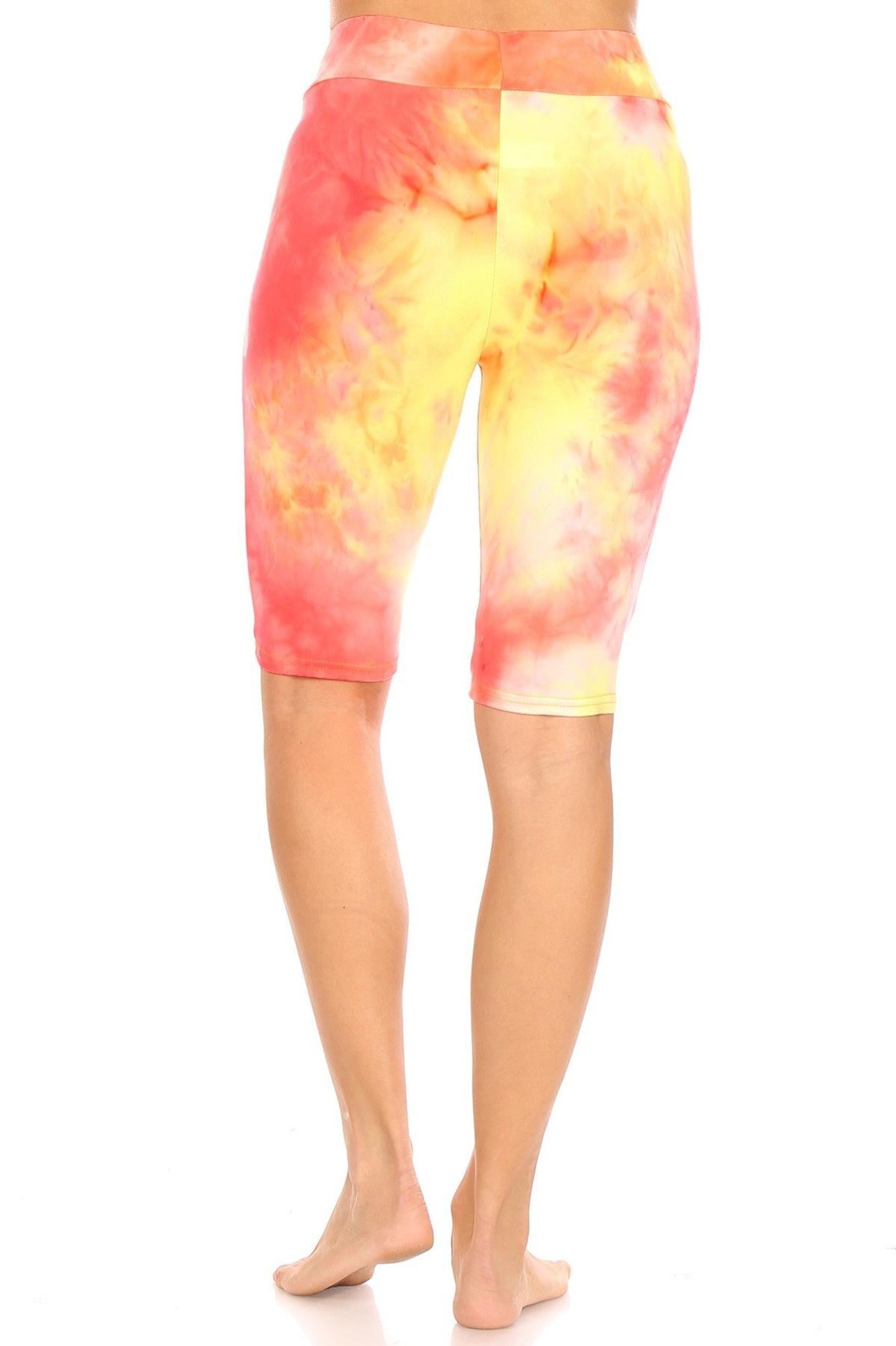 Brushed Tie Dye High Waisted Biker Shorts