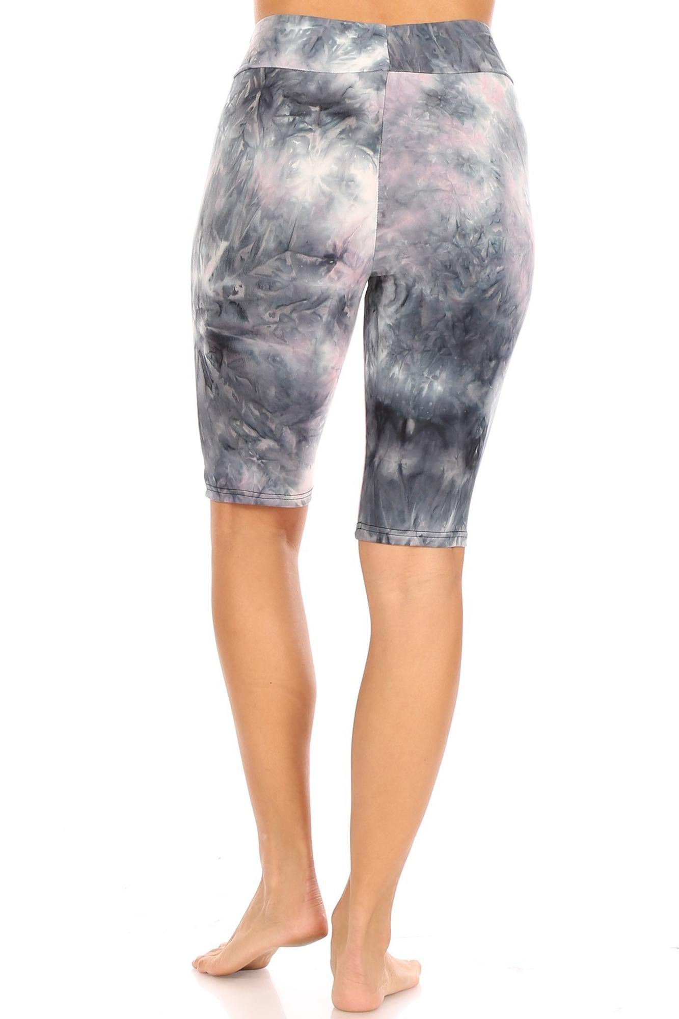 Brushed Tie Dye High Waisted Biker Shorts