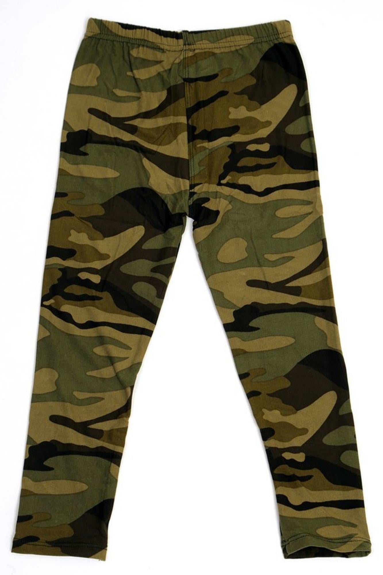 Buttery Smooth Green Camouflage Kids Leggings - EEVEE