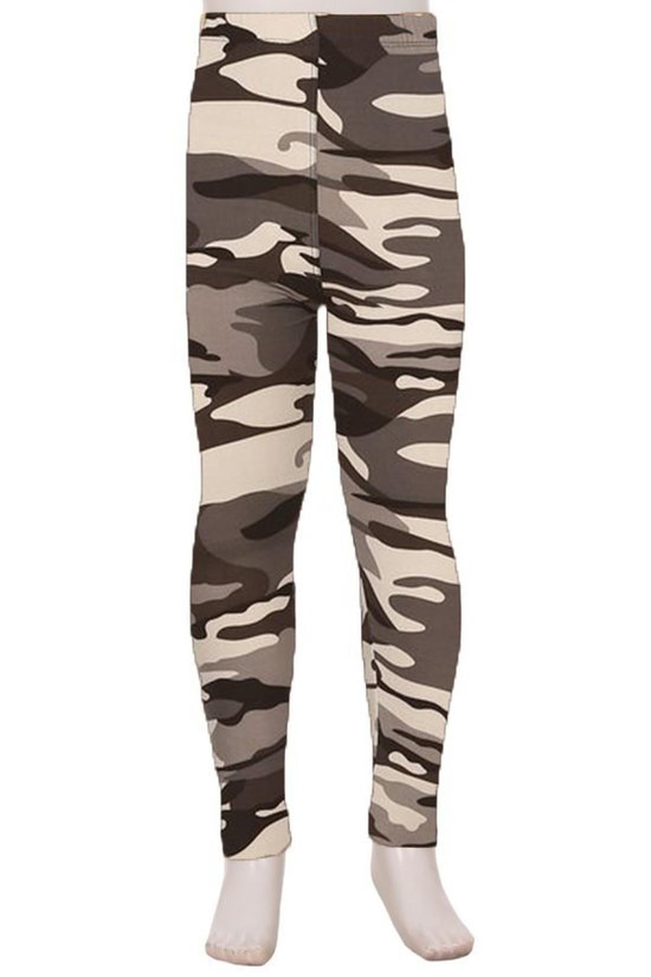 Buttery Smooth Charcoal Camouflage Kids Leggings - EEVEE