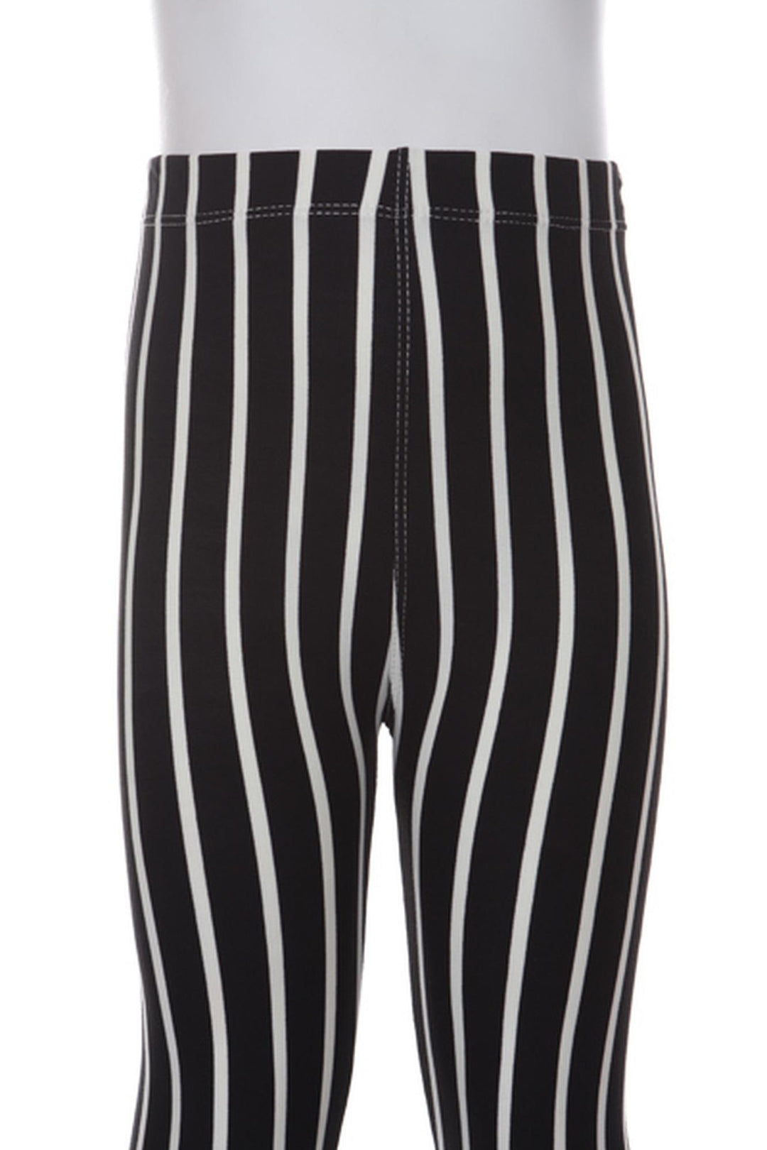 Buttery Smooth Black Vertical Pinstripe Kids Leggings
