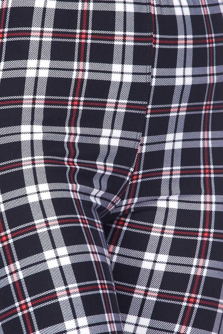 Buttery Smooth Burgundy Stripes Plaid Kids Leggings