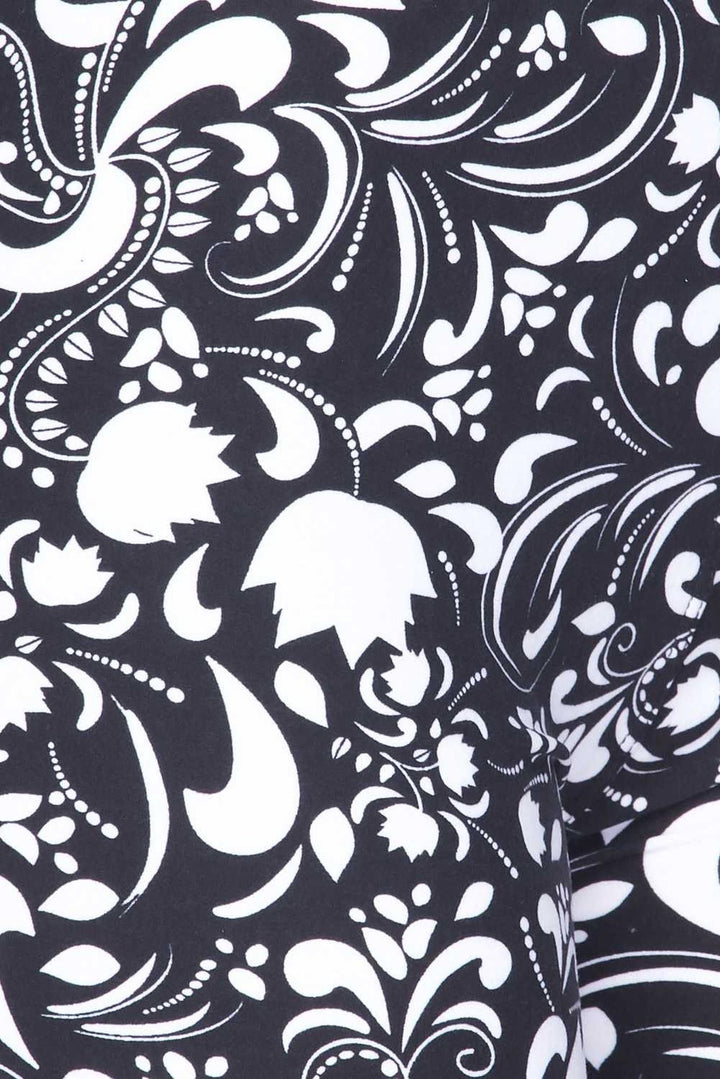 Buttery Smooth Monochrome Spring Floral Kids Leggings