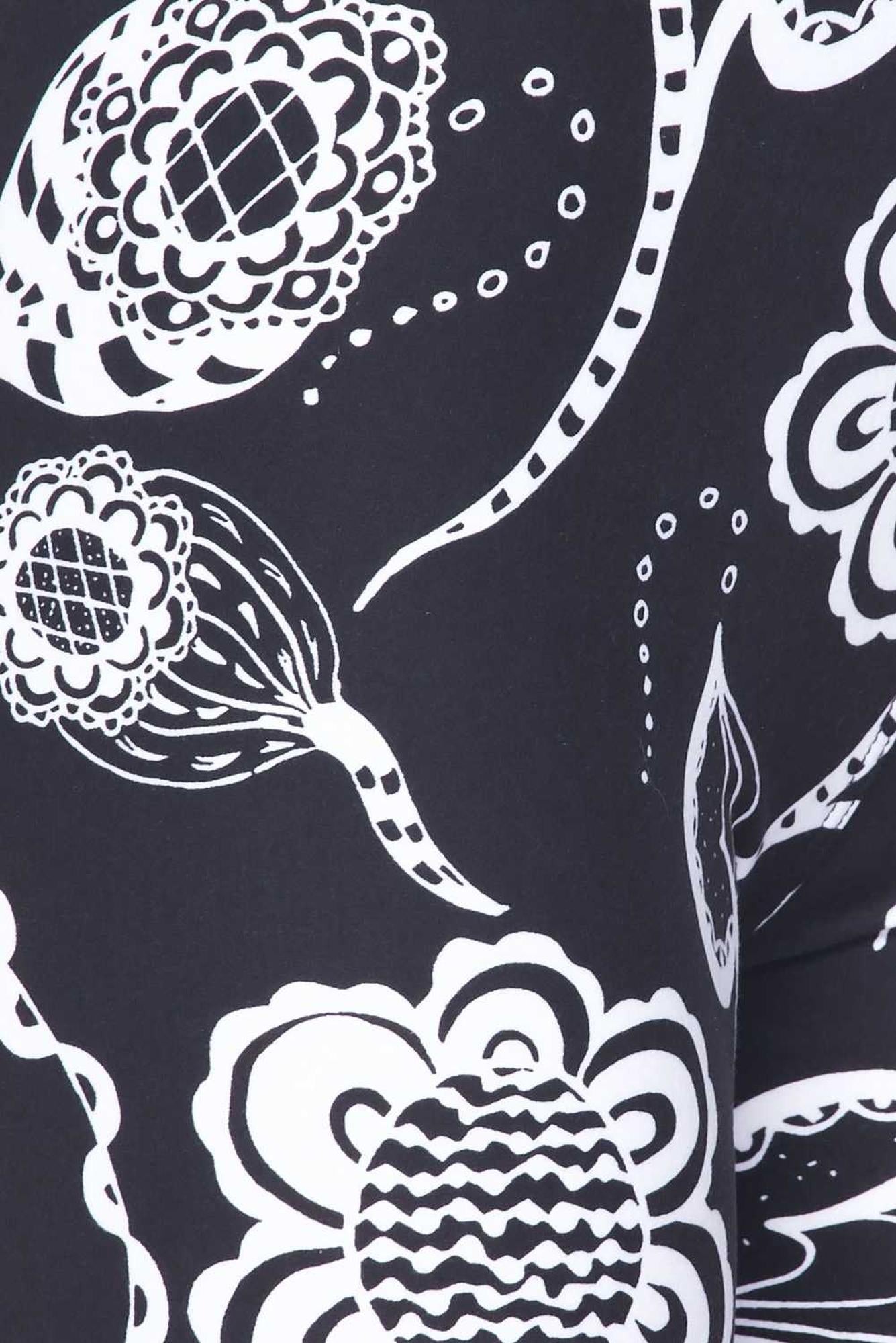 Buttery Smooth Black and White Elegant Floral Kids Leggings