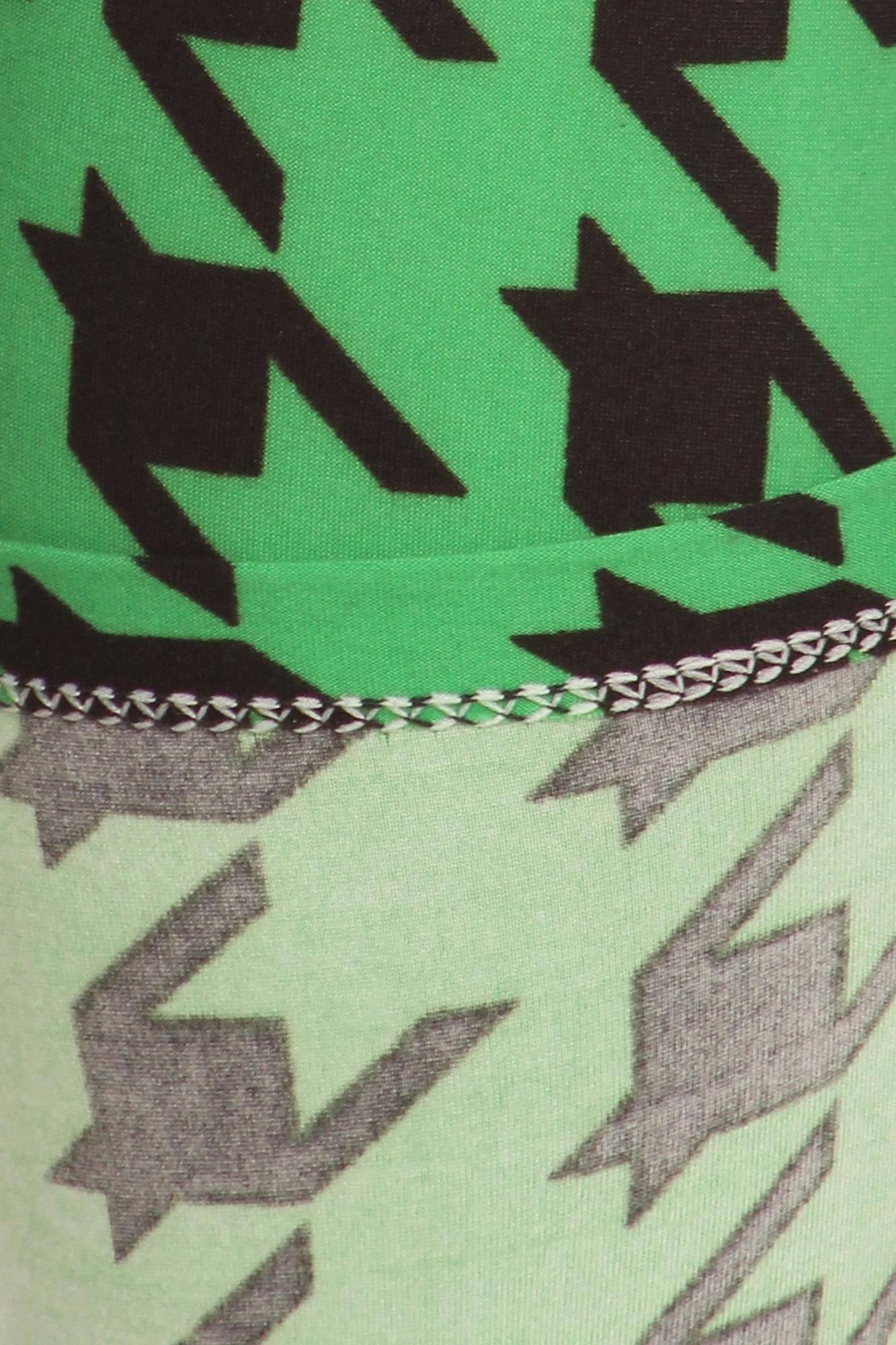 Buttery Smooth Green Houndstooth Kids Leggings
