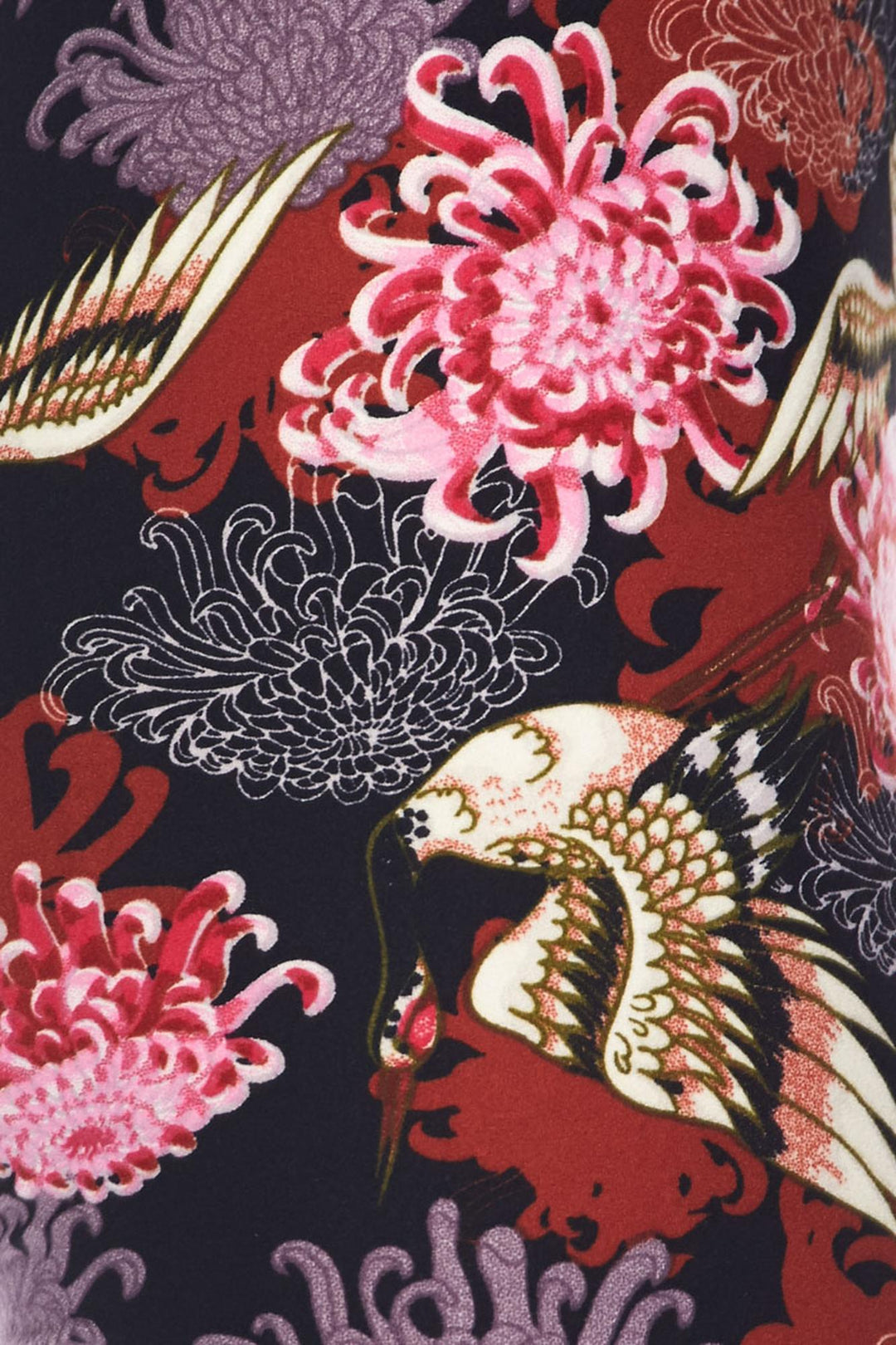 Buttery Smooth Japanese Cranes and Chrysanthemums Kids Leggings