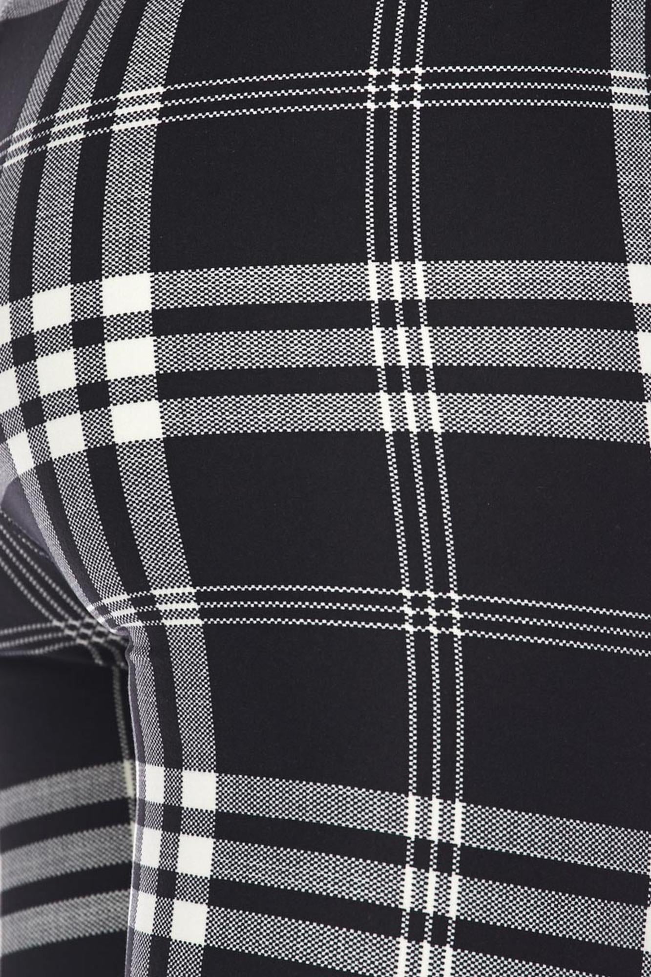 Buttery Smooth Black and White Plaid Kids Leggings