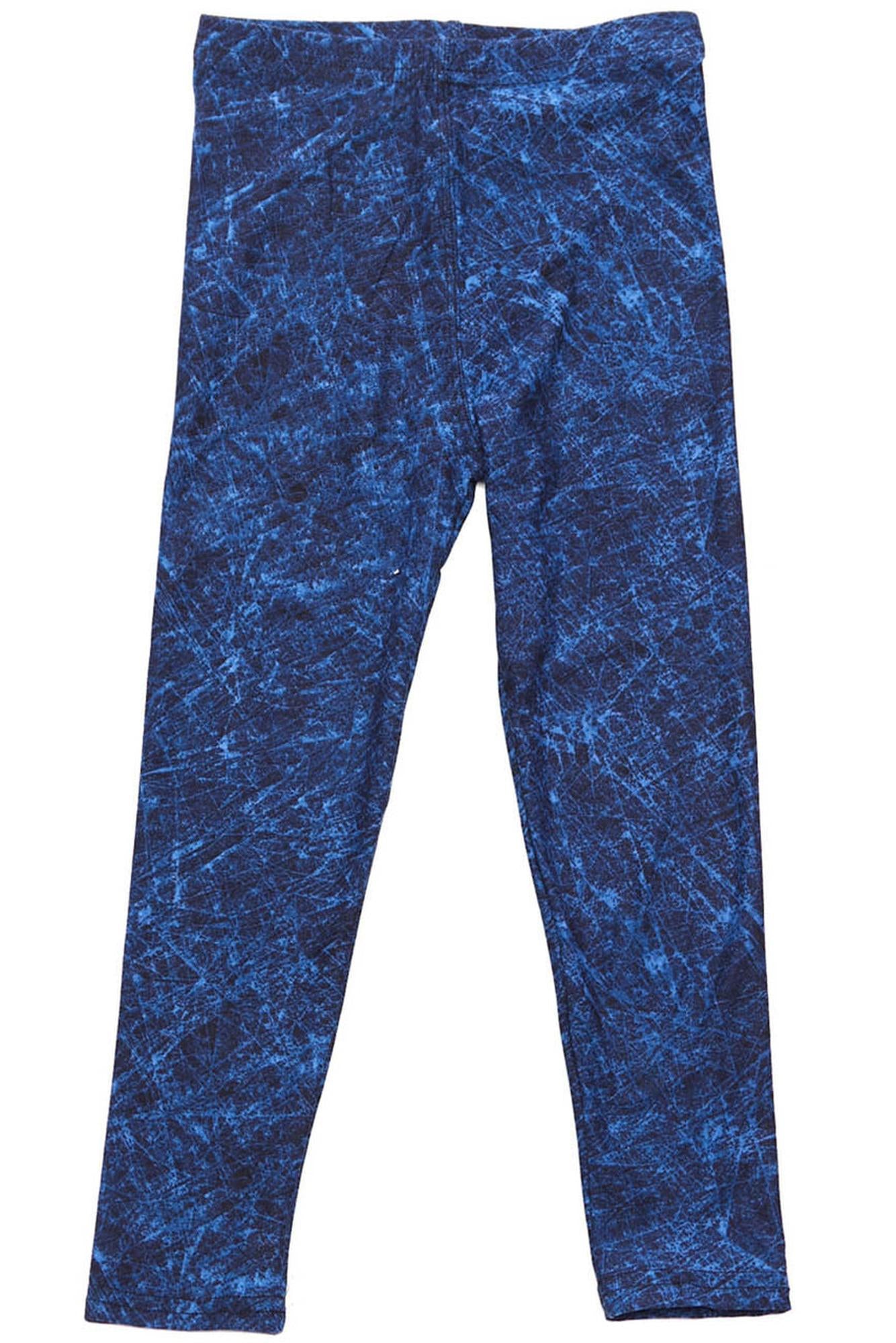 Buttery Smooth Distressed Blue Kids Leggings