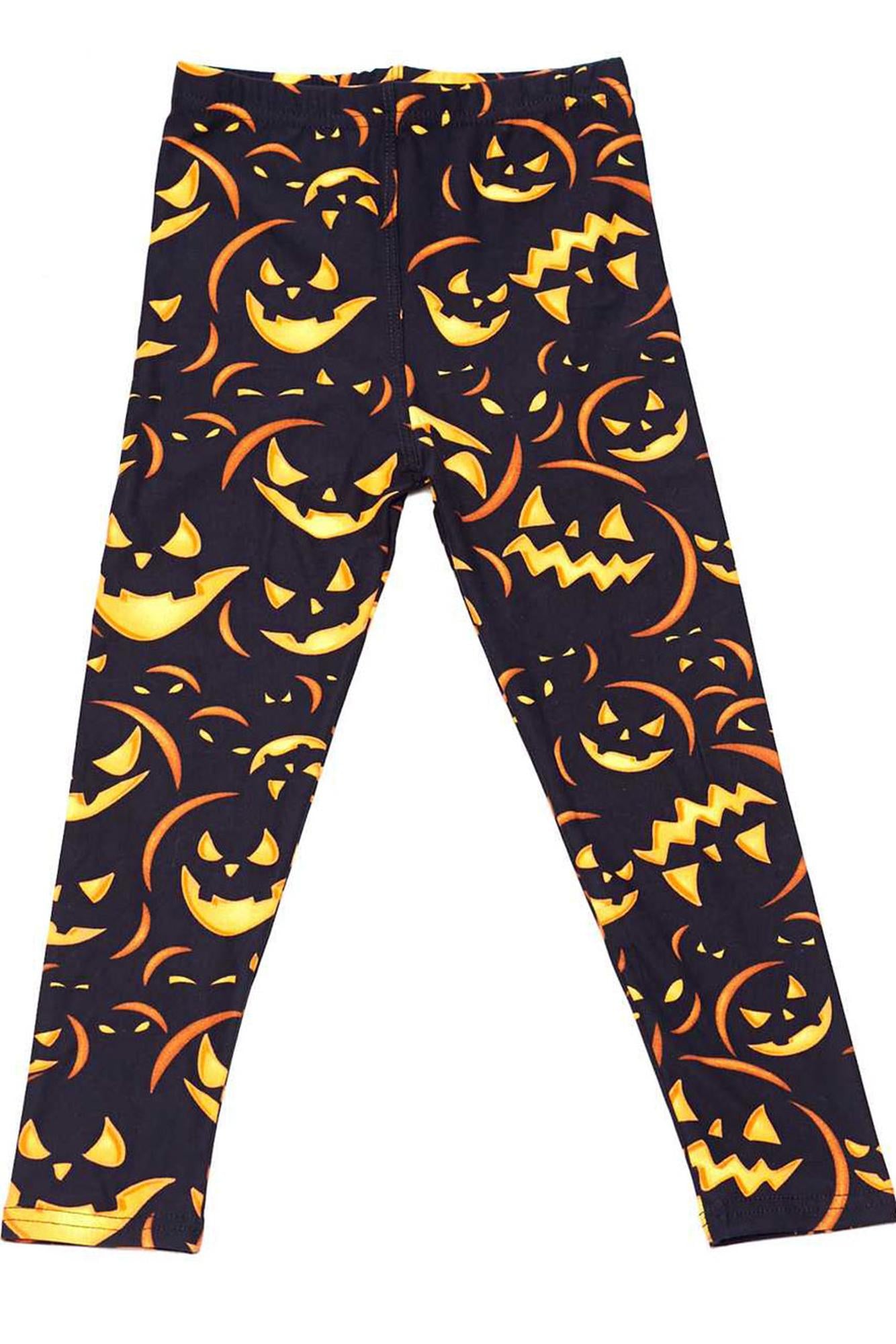 Buttery Smooth Evil Halloween Pumpkins Kids Leggings