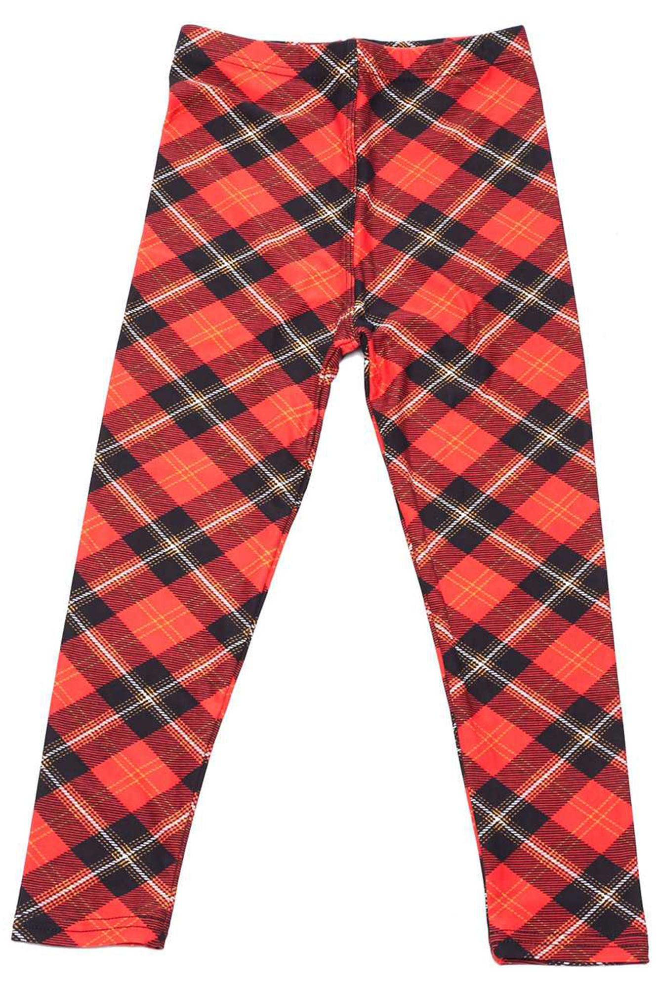 Buttery Smooth Classic Red Plaid Kids Leggings