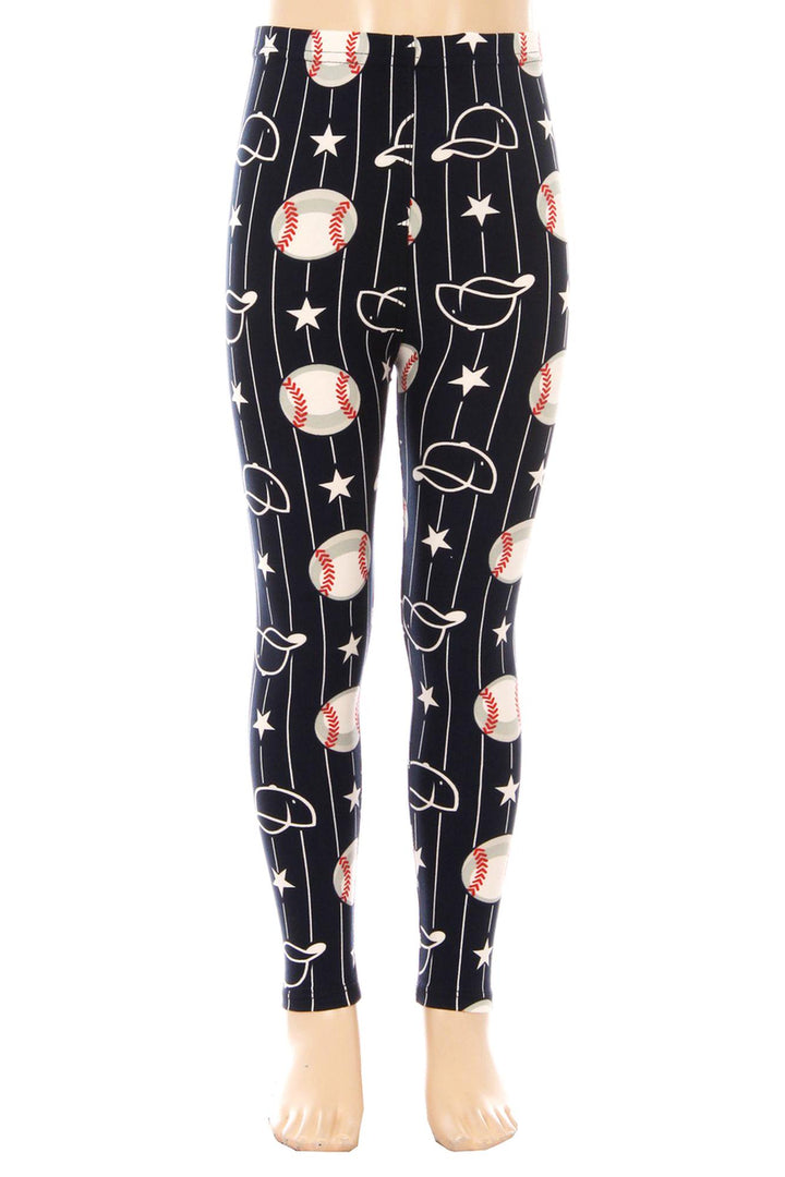 Buttery Smooth I Love Baseball Kids Leggings