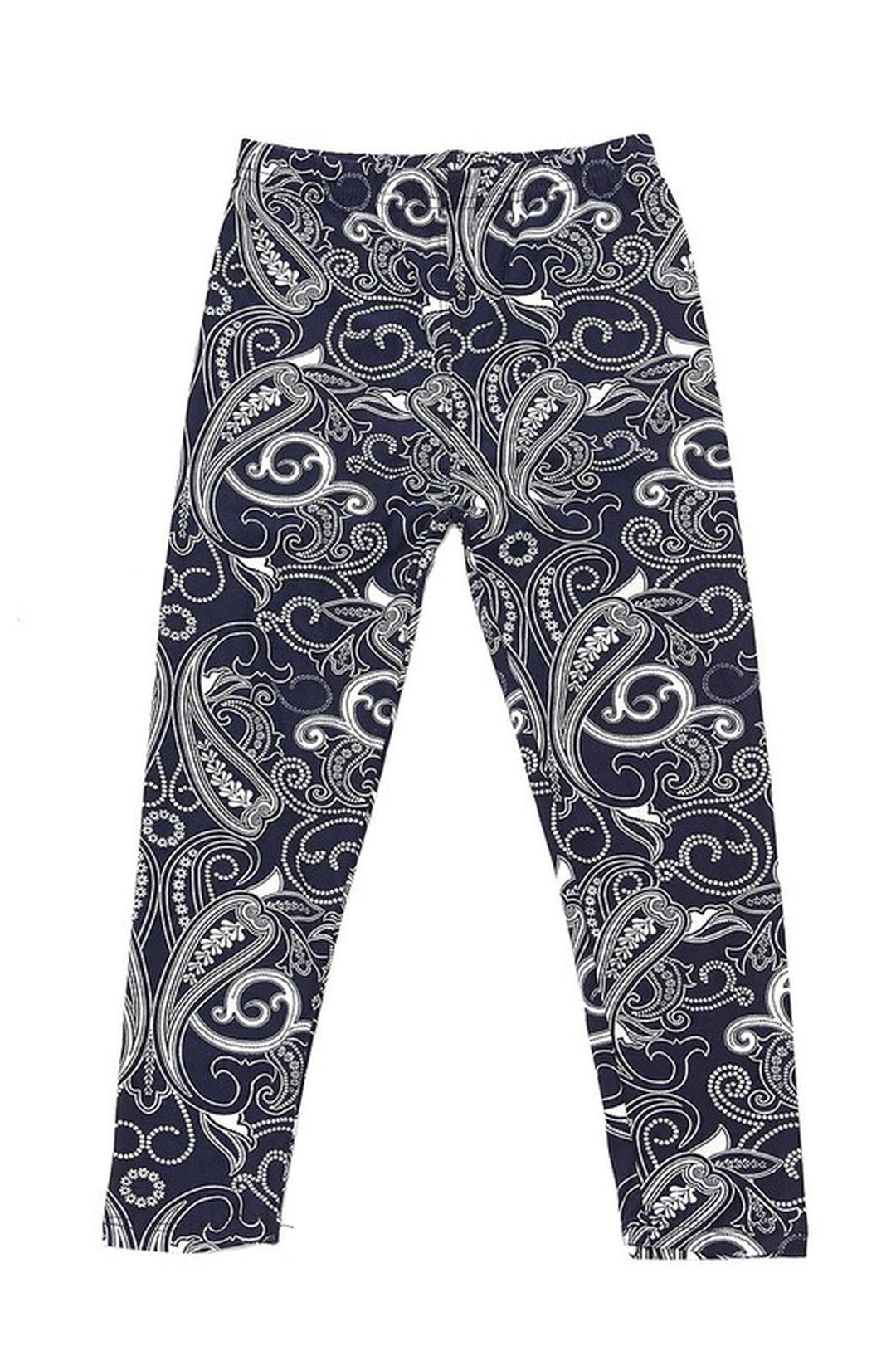 Buttery Smooth Navy Paisley Kids Leggings