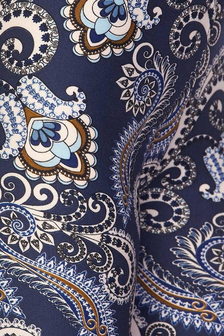 Buttery Smooth Navy Paisley Kids Leggings