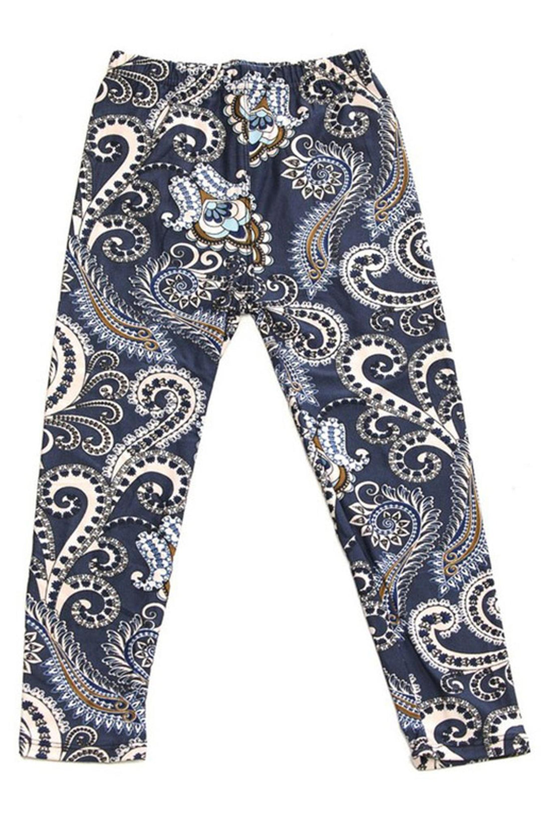 Buttery Smooth Navy Paisley Kids Leggings