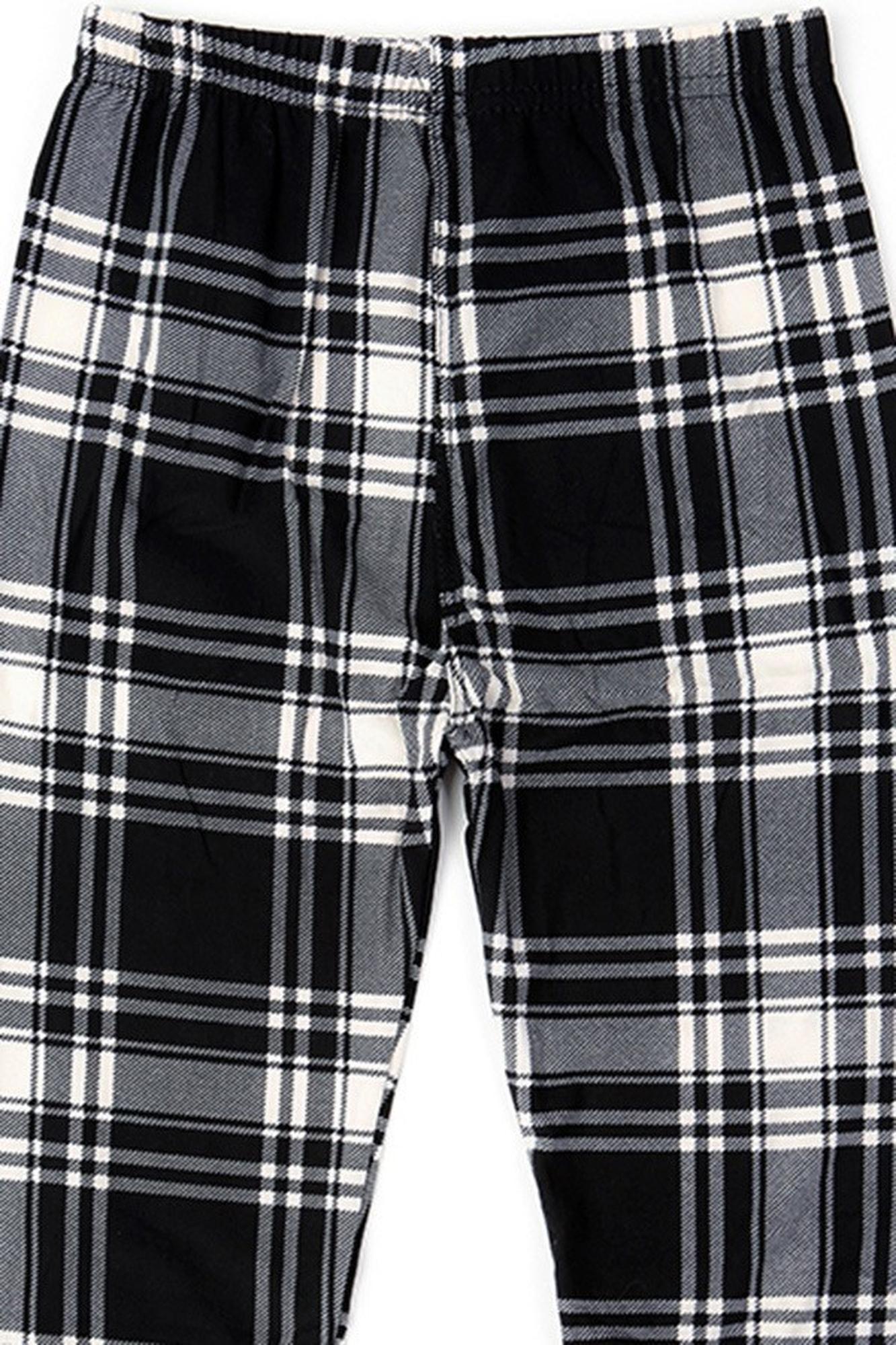 Buttery Smooth White Plaid Kids Leggings